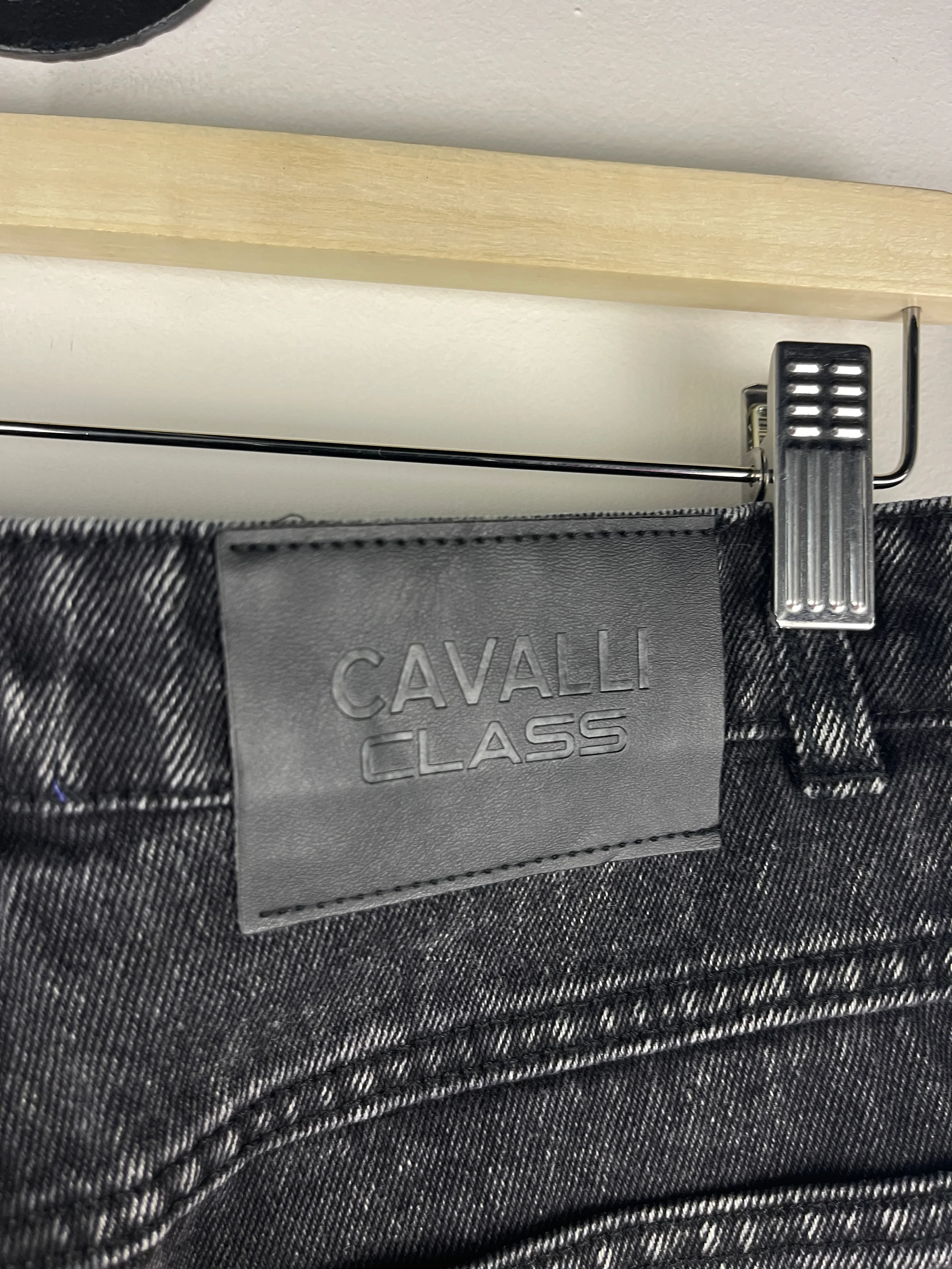 Cavalli Class By Roberto Cavalli Frayed Hem Women's Black Denim Shorts - Image 3