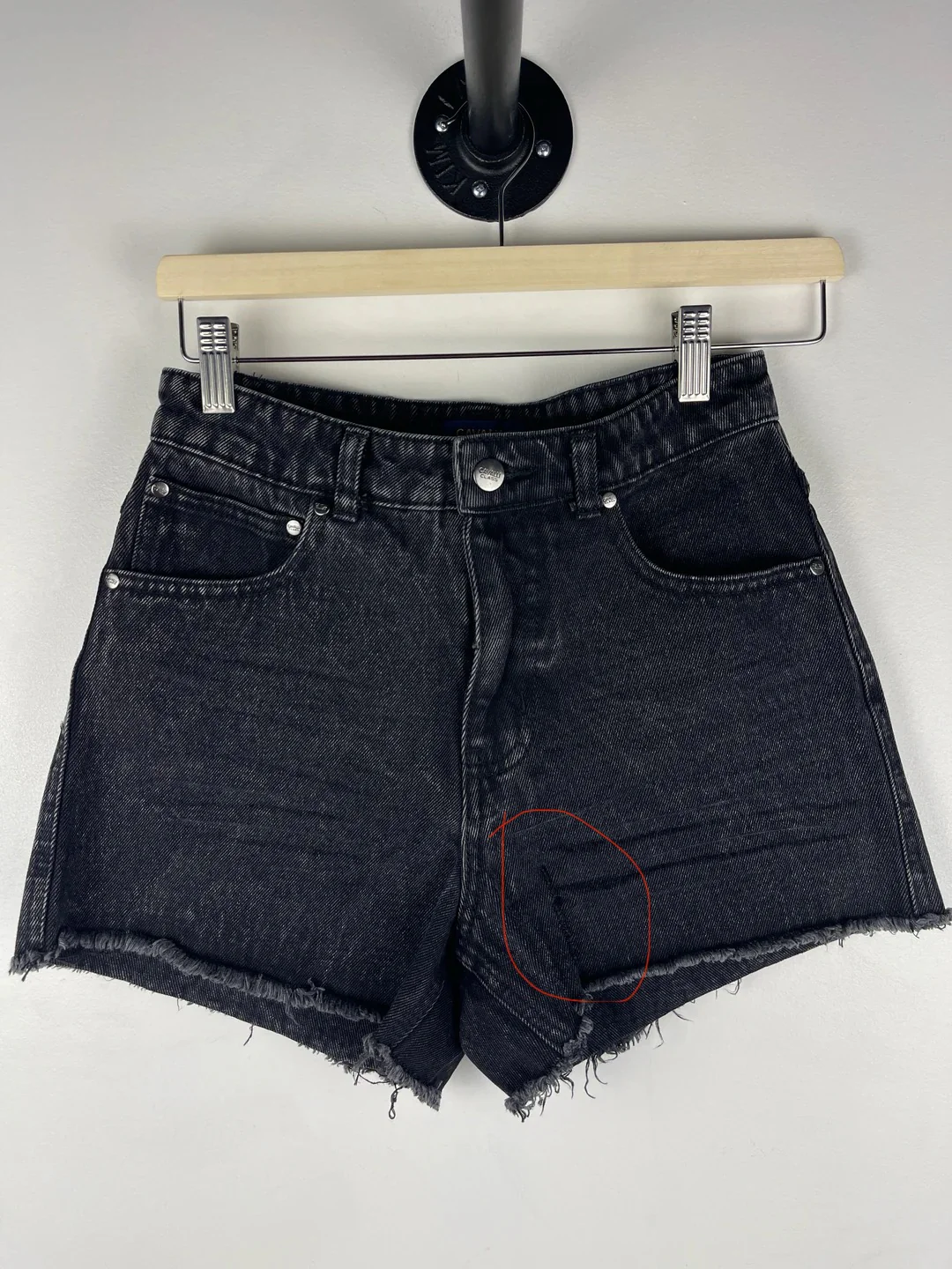 Cavalli Class By Roberto Cavalli Frayed Hem Women's Black Denim Shorts - Image 5