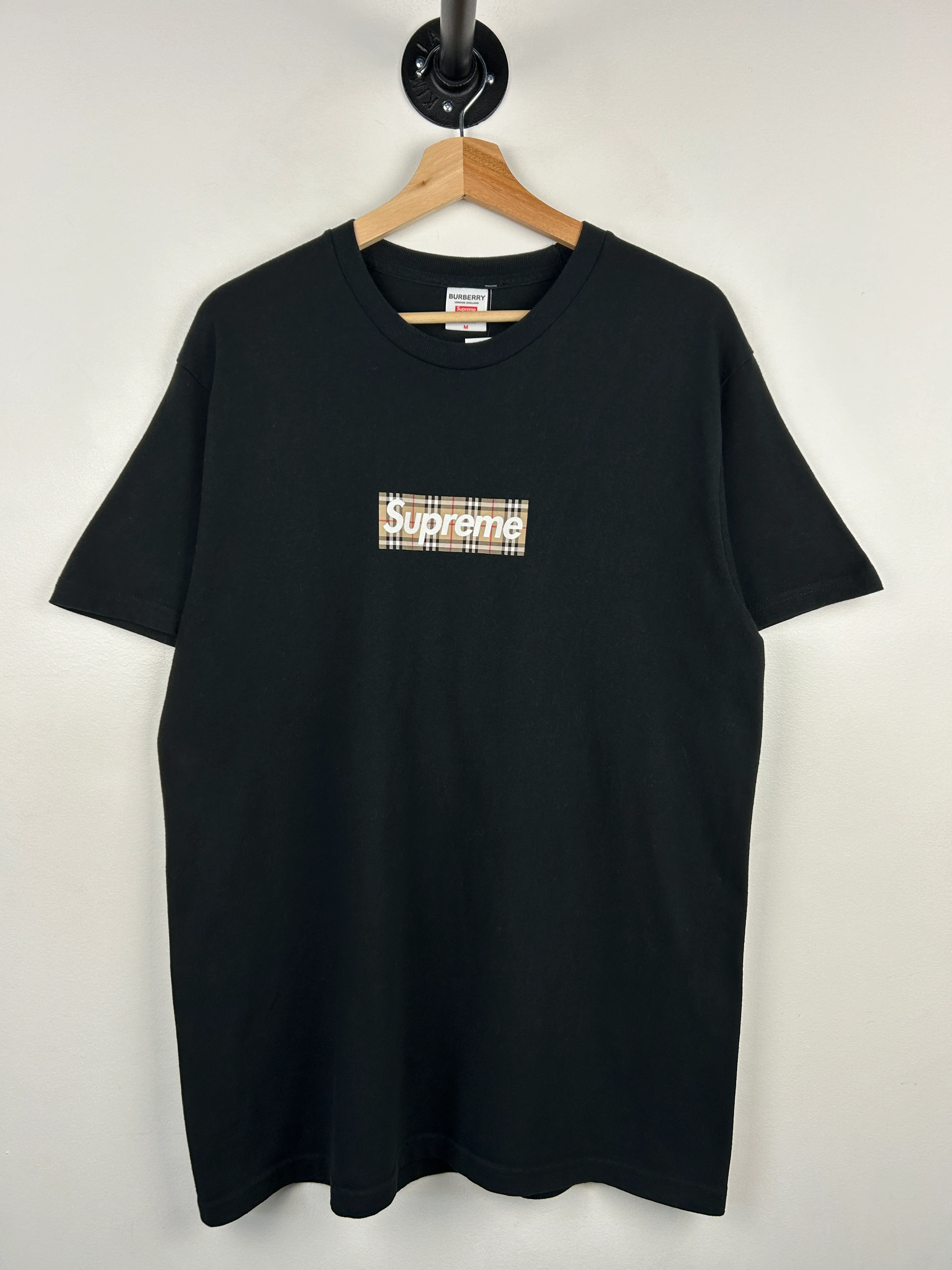 Supreme X Burberry SS22 Box Logo Black Tee