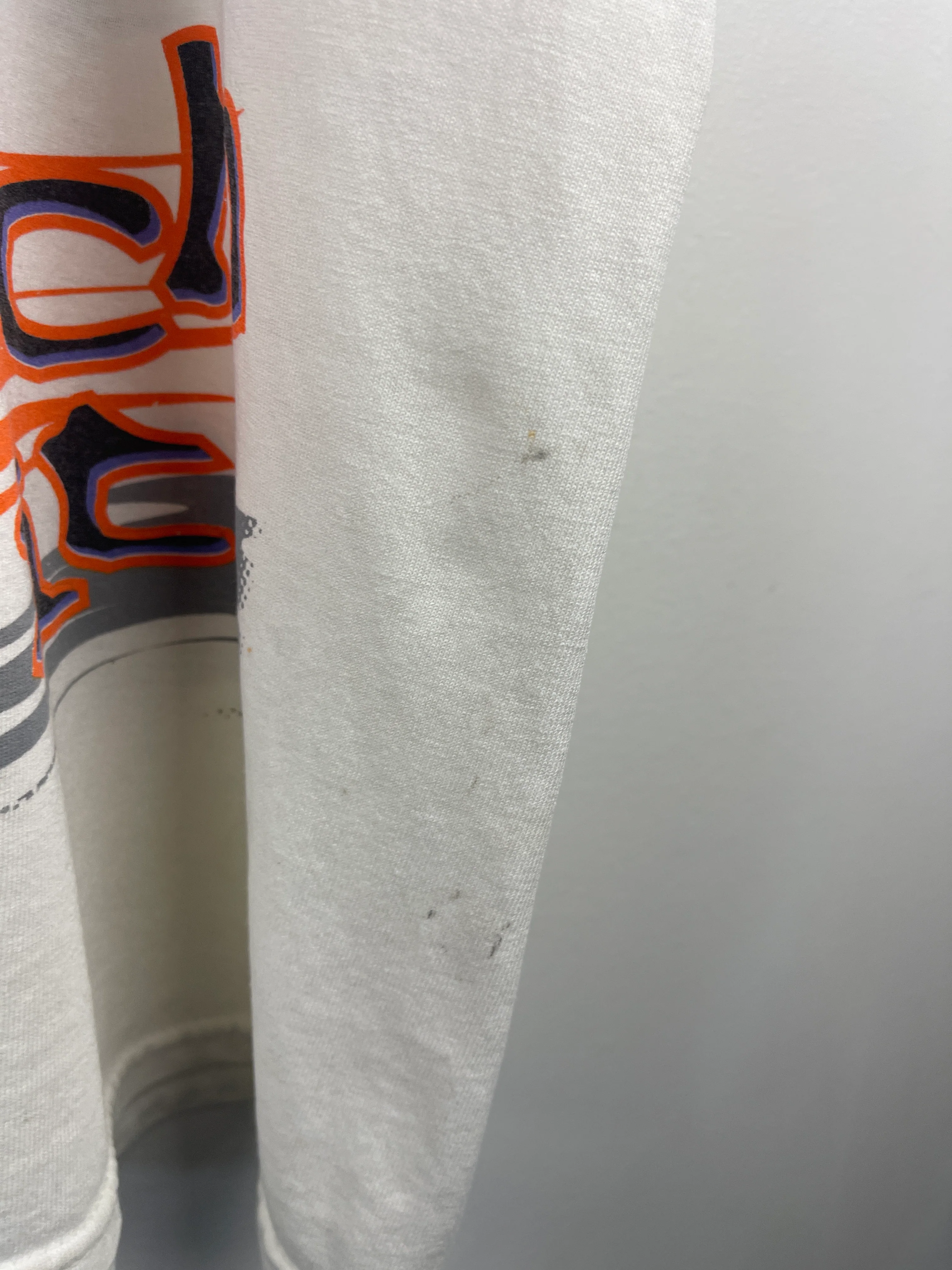 Vintage 2002 Dirt Motorsports Dirt Fever All Over Print Racing White Tee - Image 7