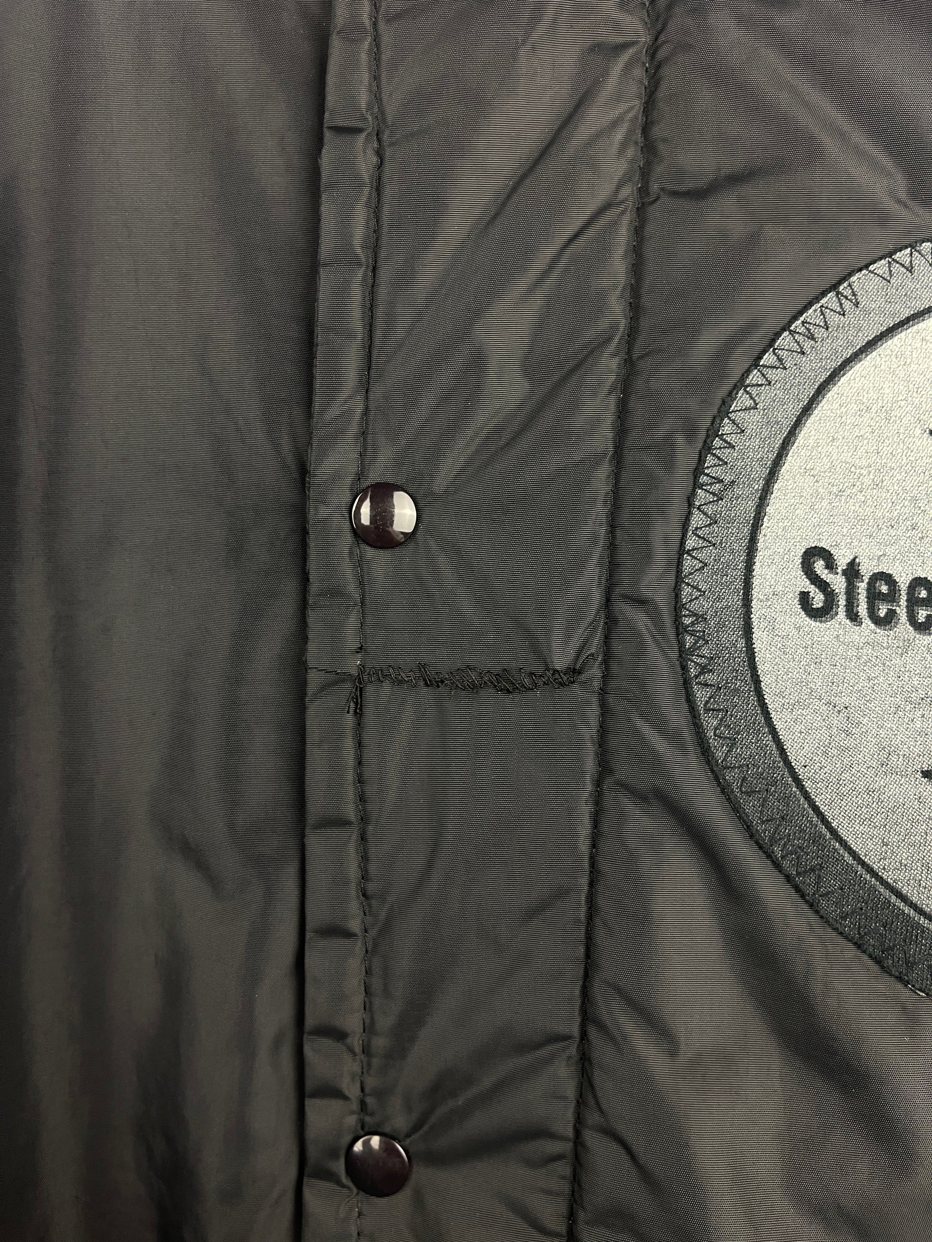 Vintage 70s NFL Pro Knitwear Pittsburgh Steelers Black Parka Jacket - Image 7