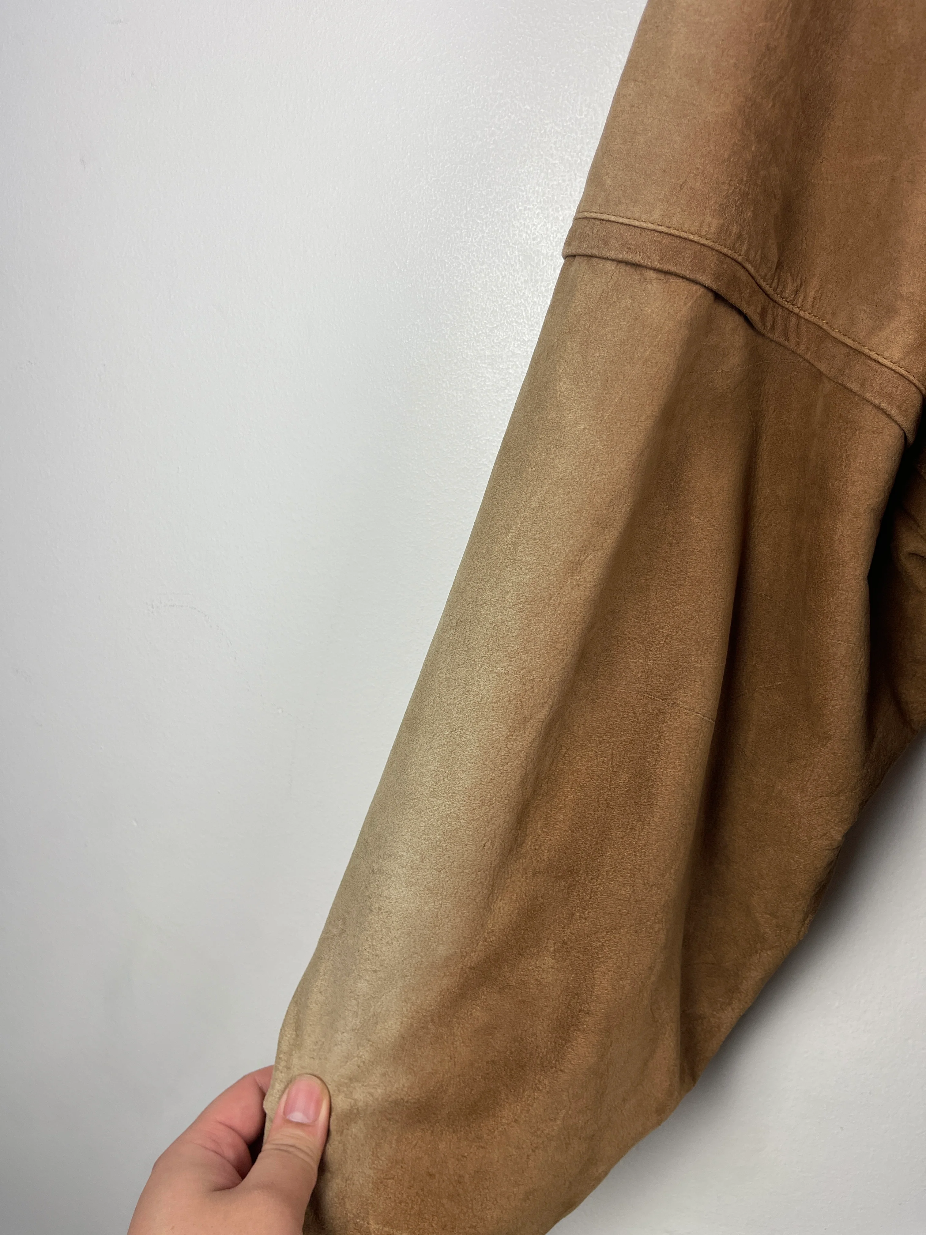 Vintage 90s Adler Faded Brown Leather Bomber Jacket - Image 4