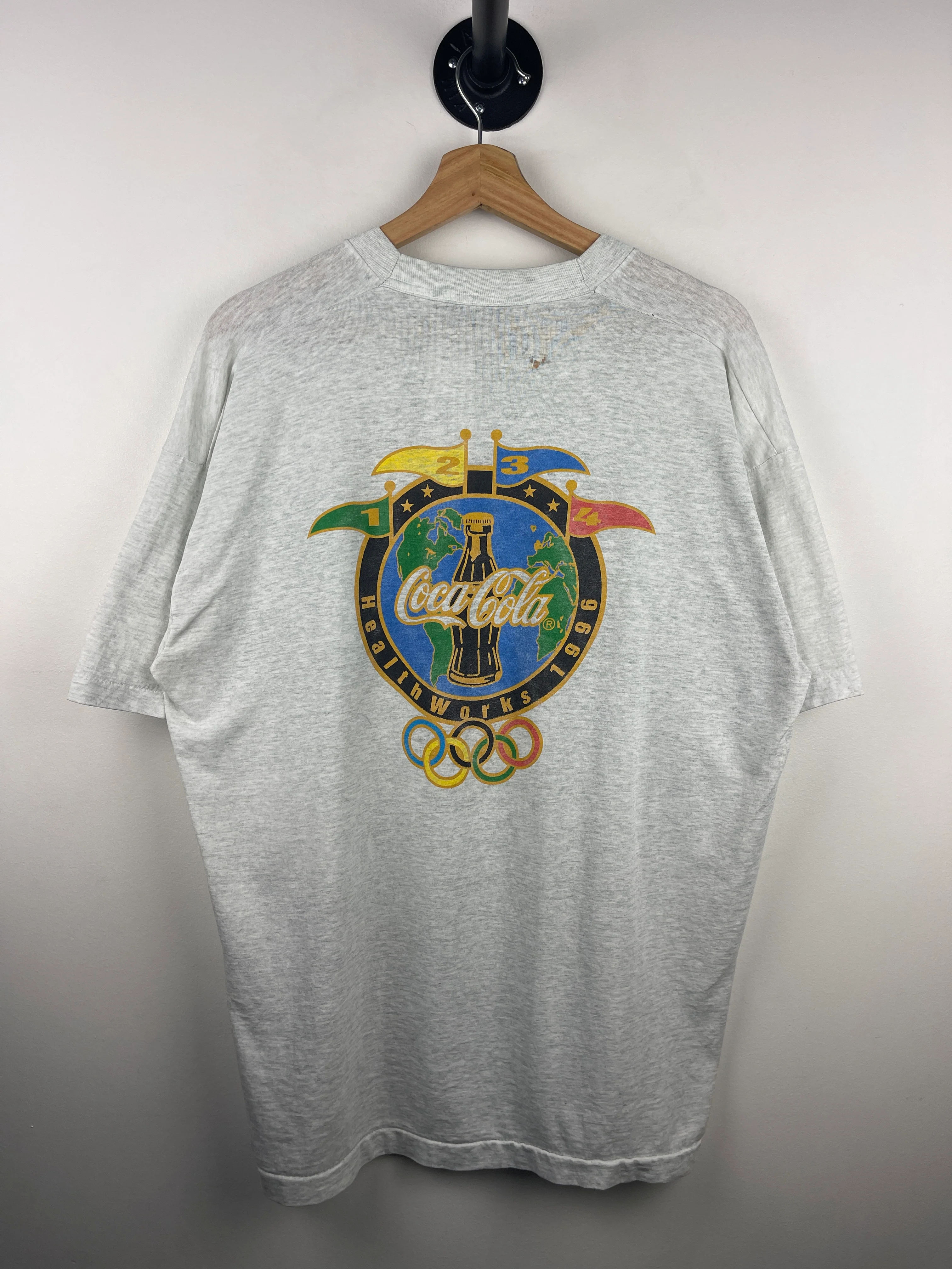 Vintage 90s Atlanta Olympics Coca Cola Minute Maid Grey Tee