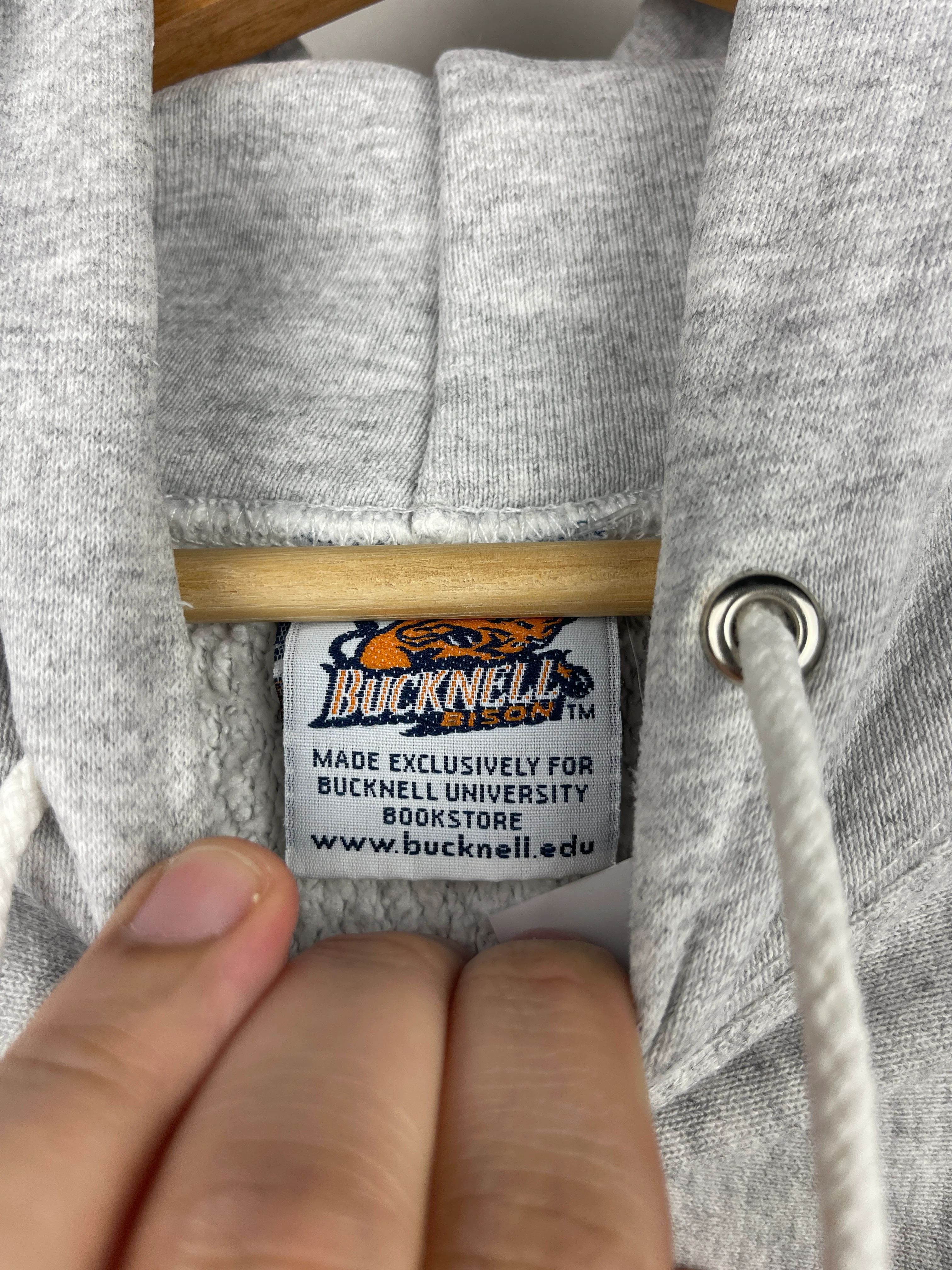 Vintage 90s Bucknell University Reverse Weave Grey Hoodie - Image 12