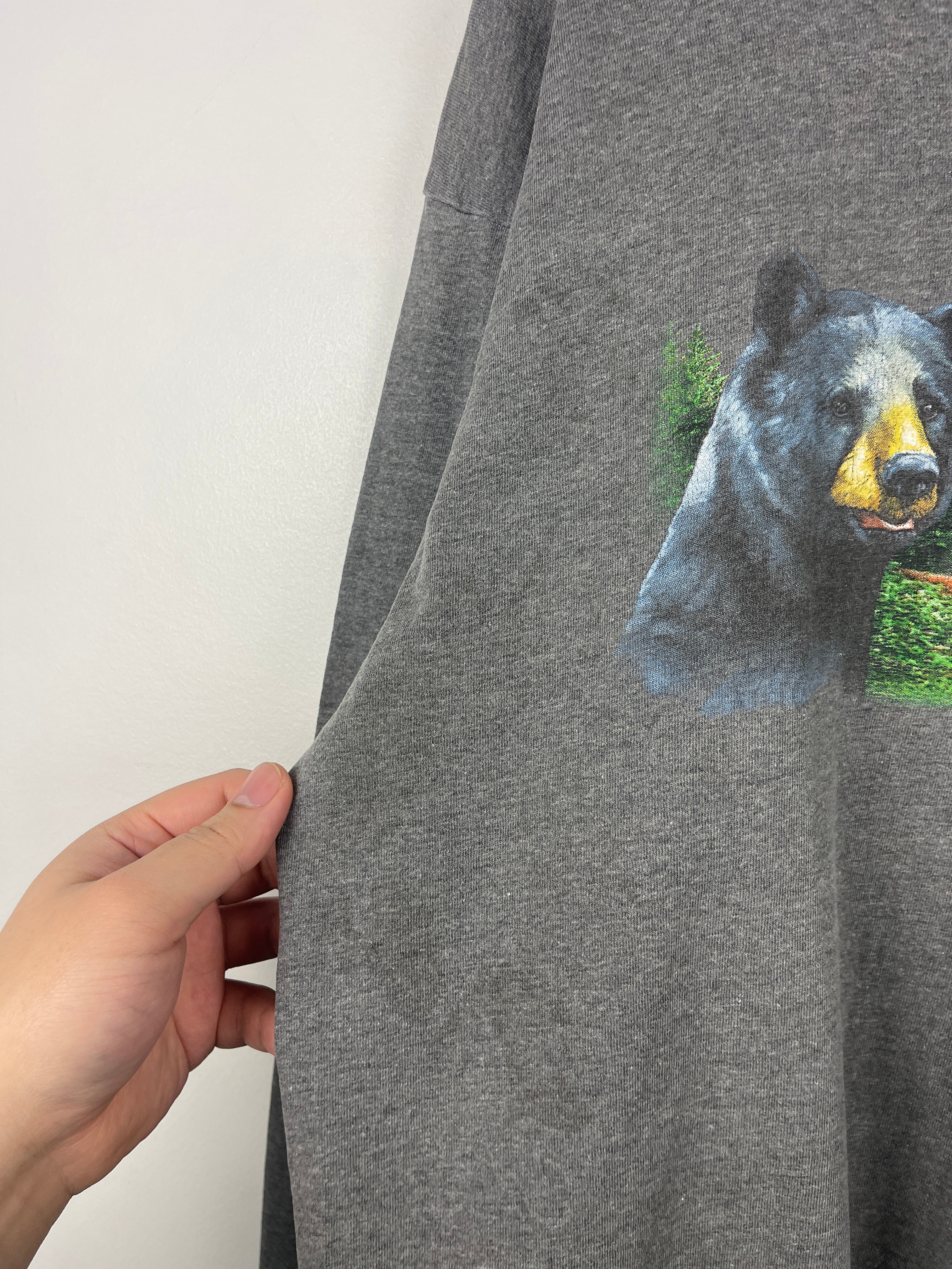 Vintage 90s Cabelas Black Bear Grey Long Sleeve - Image 5