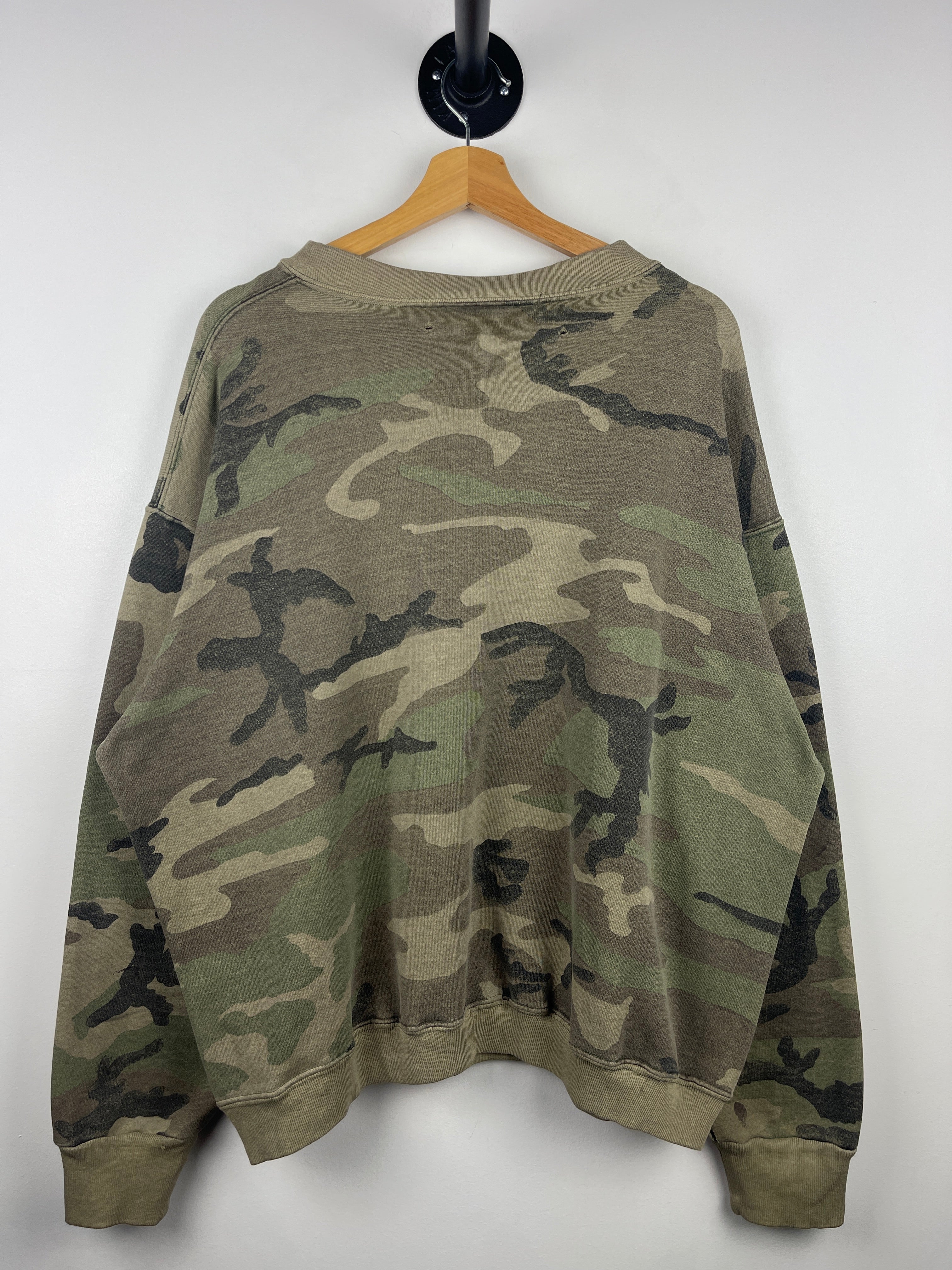 Vintage 90s Cabelas Military Woodland Camo Crewneck - Image 2