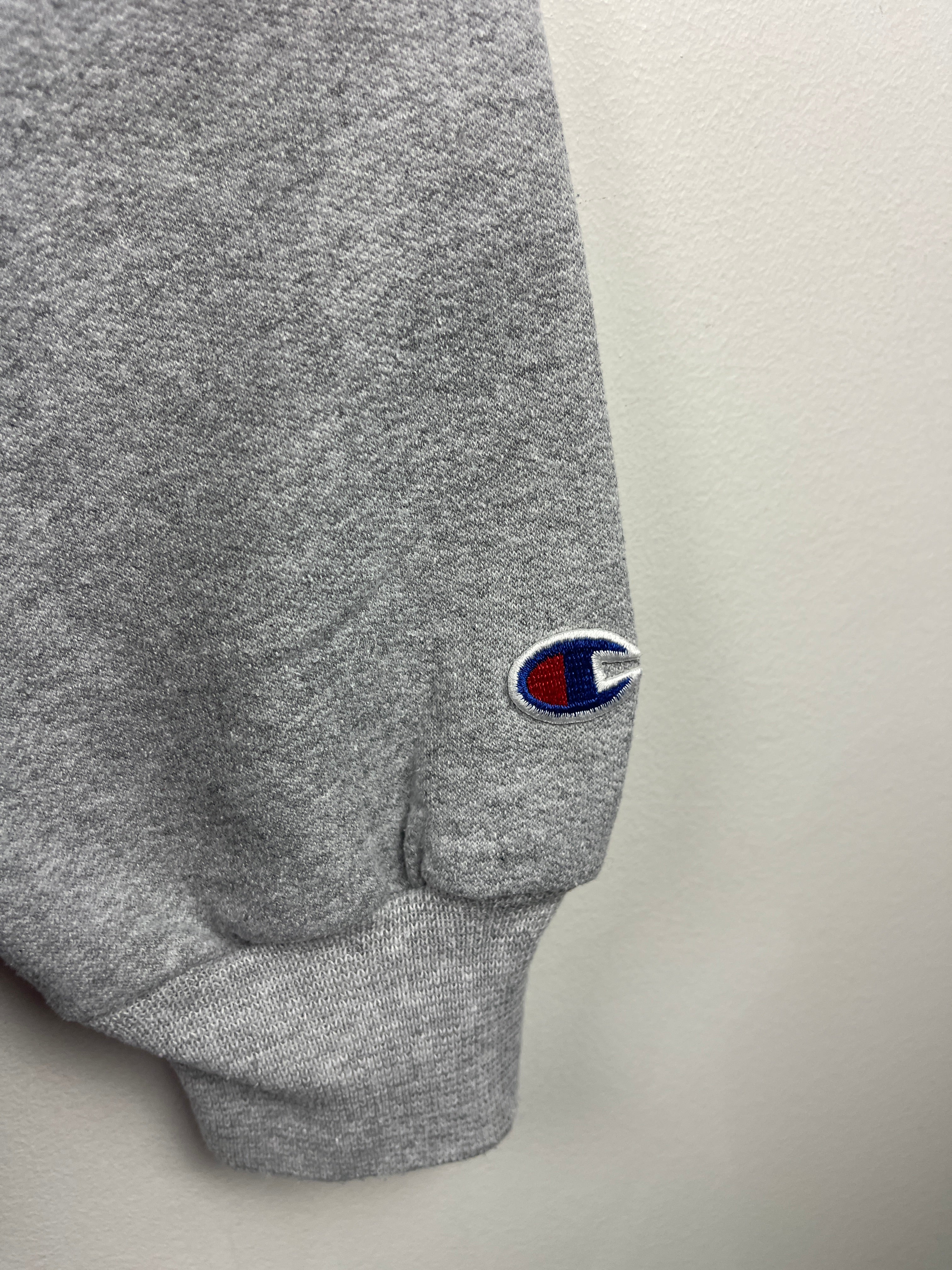 Vintage 90s Champion Pittsburgh Duquesne University Embroidered Grey Crewneck - Image 4