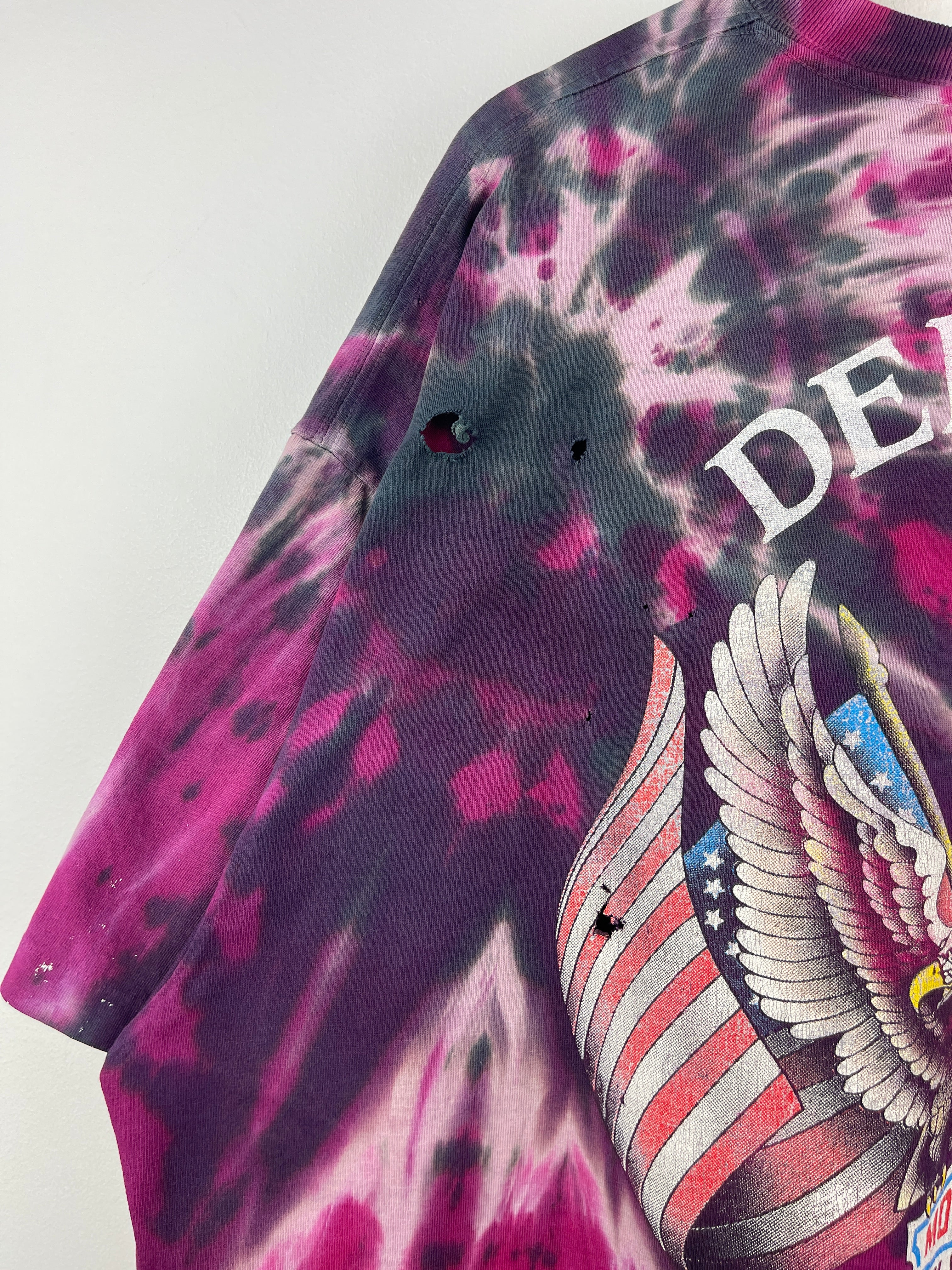 Vintage 90s Harley Davidson Eagle Arkansas Purple Tie Dye Tee - Image 9