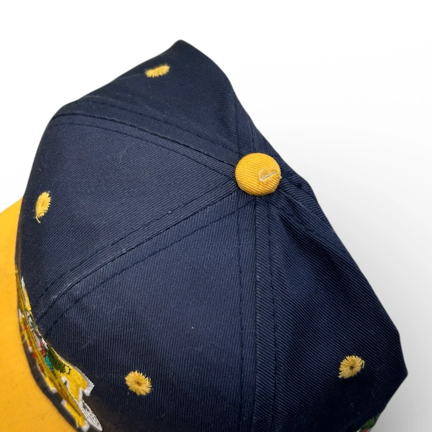 Vintage 90s Looney Tunes Michigan Marvin The Martian Navy Snapback Hat - Image 4