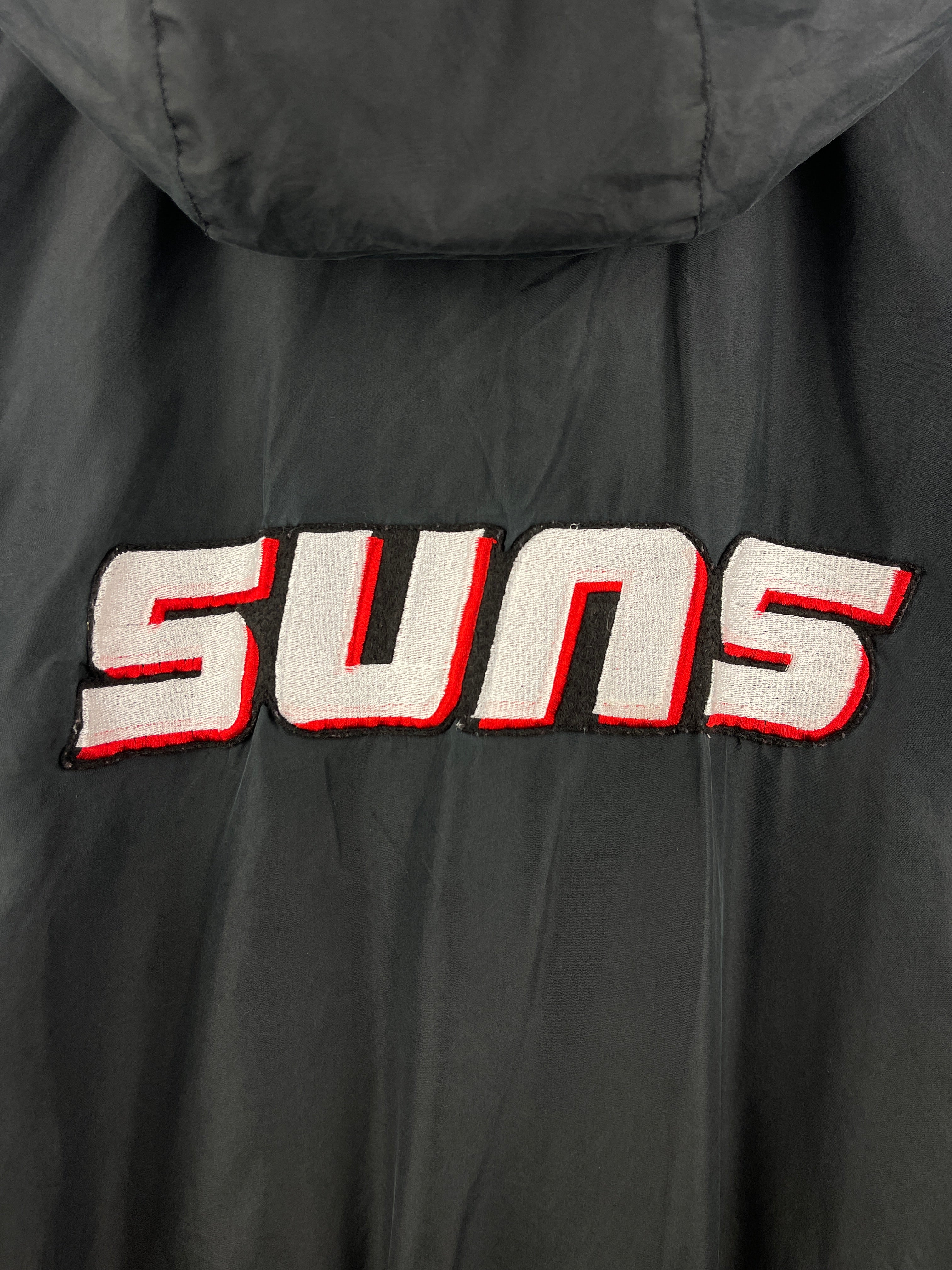 Vintage 90s NBA Phoenix Suns Black Fleece Lined Reversible Hooded Jacket - Image 6