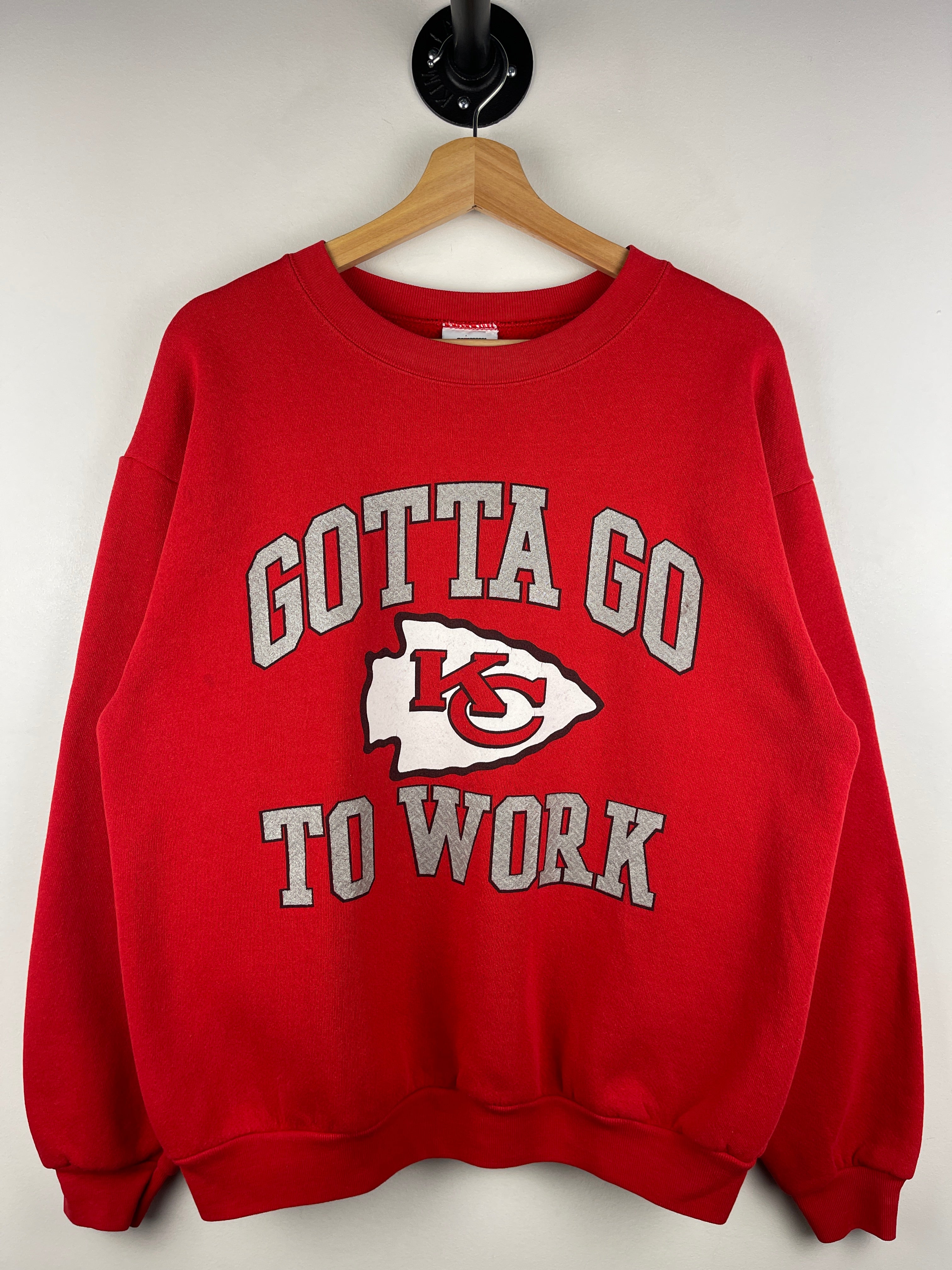 Vintage 90s NFL CSA Kansas City Chiefs Gotta Go To Work Red Crewneck