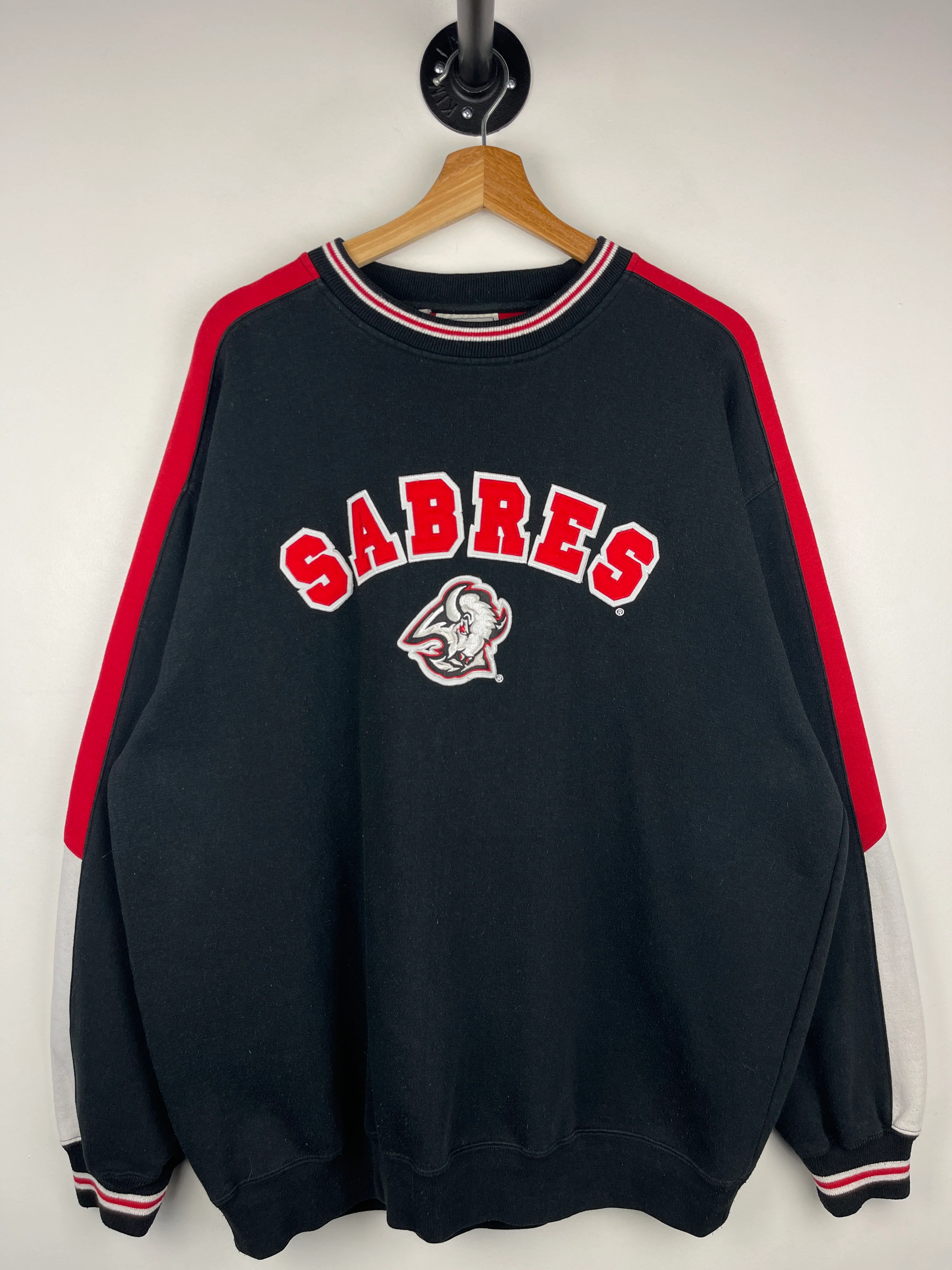 Vintage 90s NHL Lee Sport Buffalo Sabres Embroidered Black Crewneck