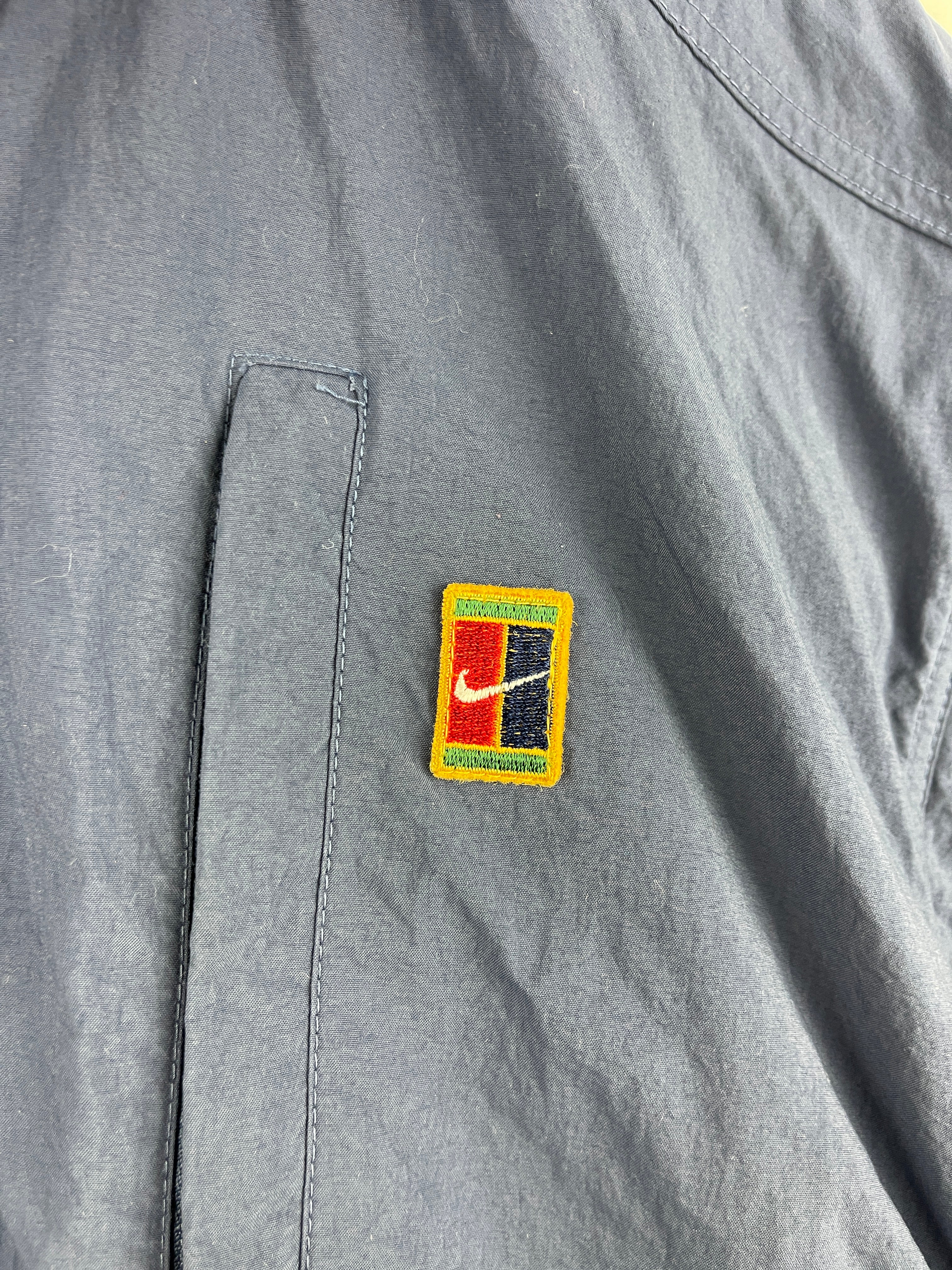 Vintage 90s Nike Challenge Court Tennis Navy Windbreaker - Image 3