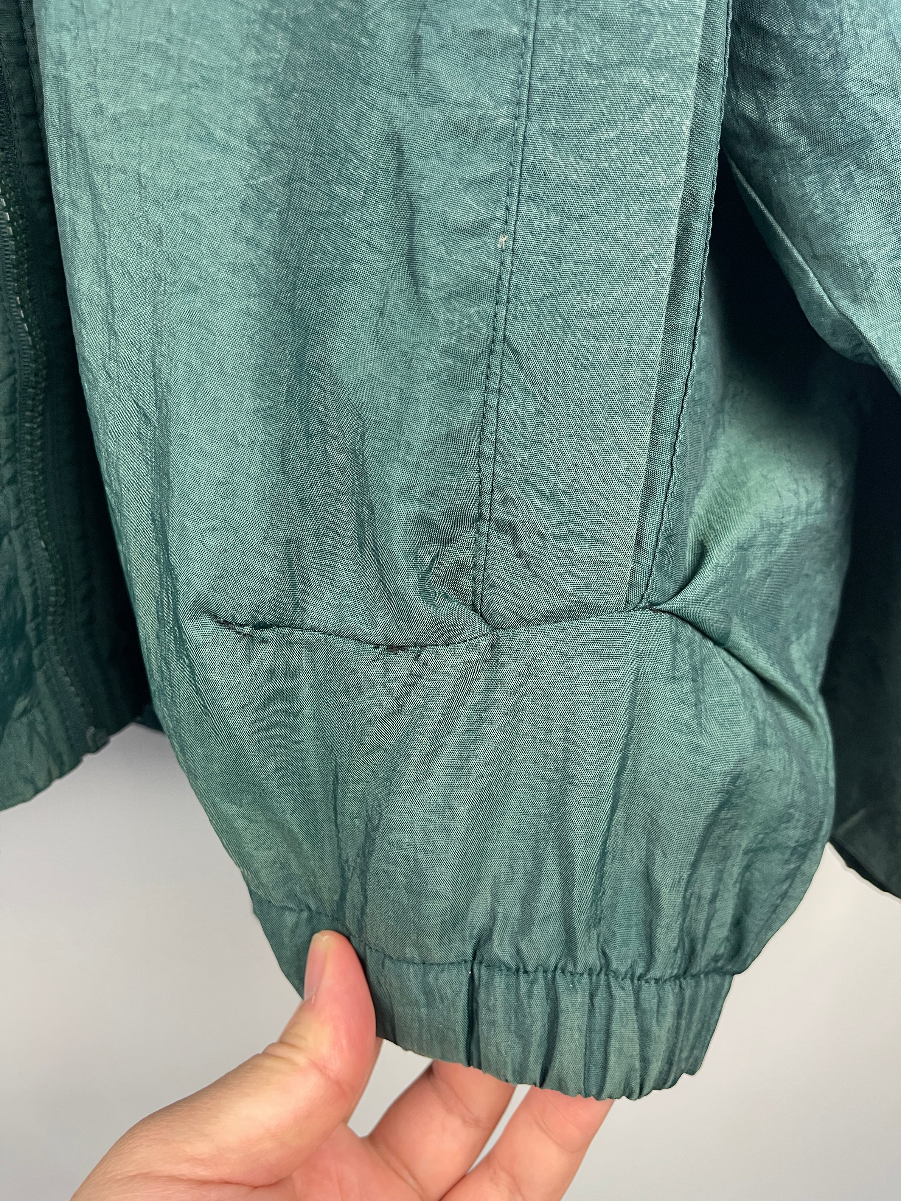 Vintage 90s Nike Swoosh Spellout Green Hooded Windbreaker - Image 6