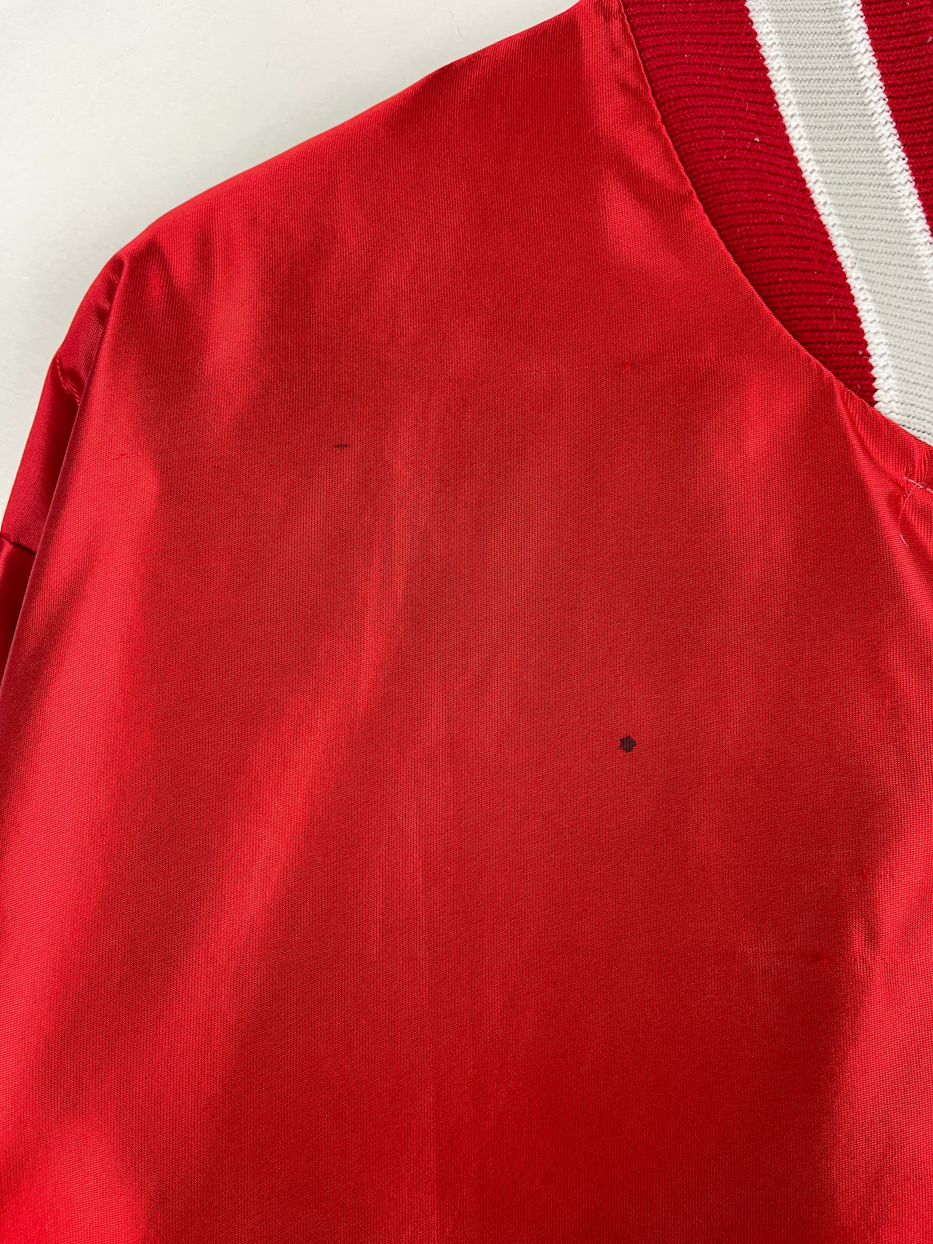Vintage 90s Ohio State Universty Red Satin Varsity Bomber Jacket - Image 5