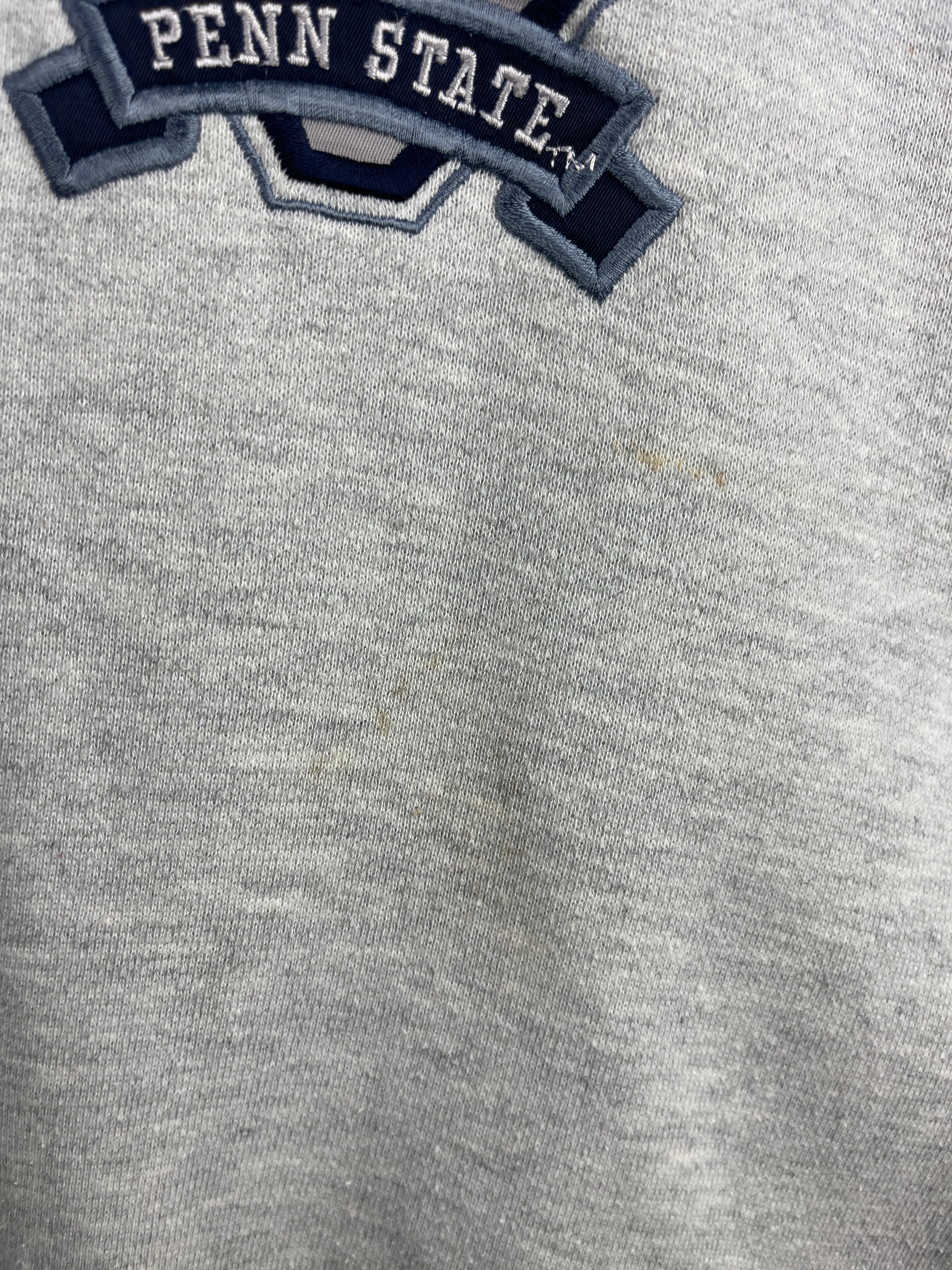 Vintage 90s Penn State Nittany Lions University Embroidered Grey Quarter Zip Hoodie - Image 4