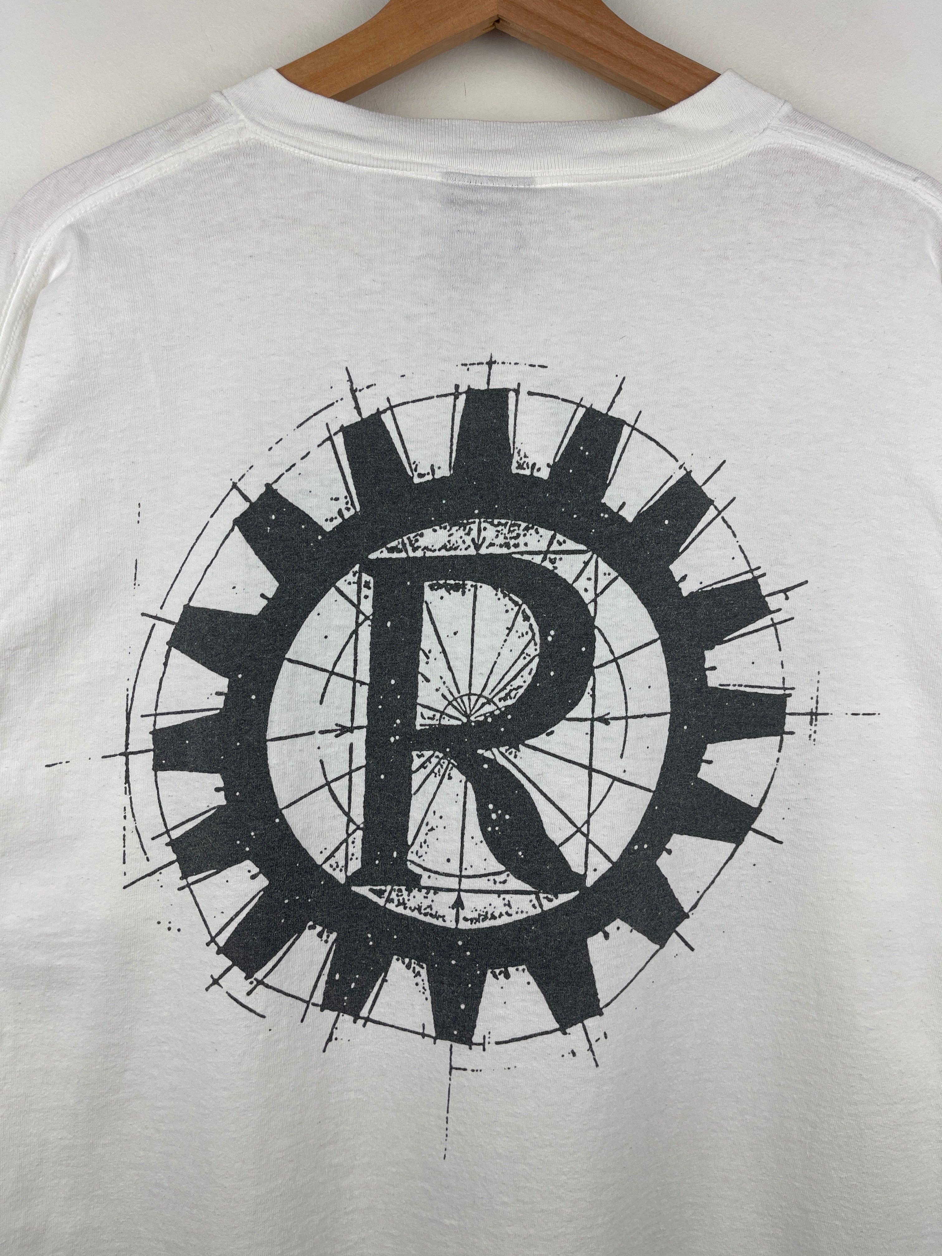 Vintage 90s Rage Against The Machine Nuns With Guns Giant White Tee - Image 4