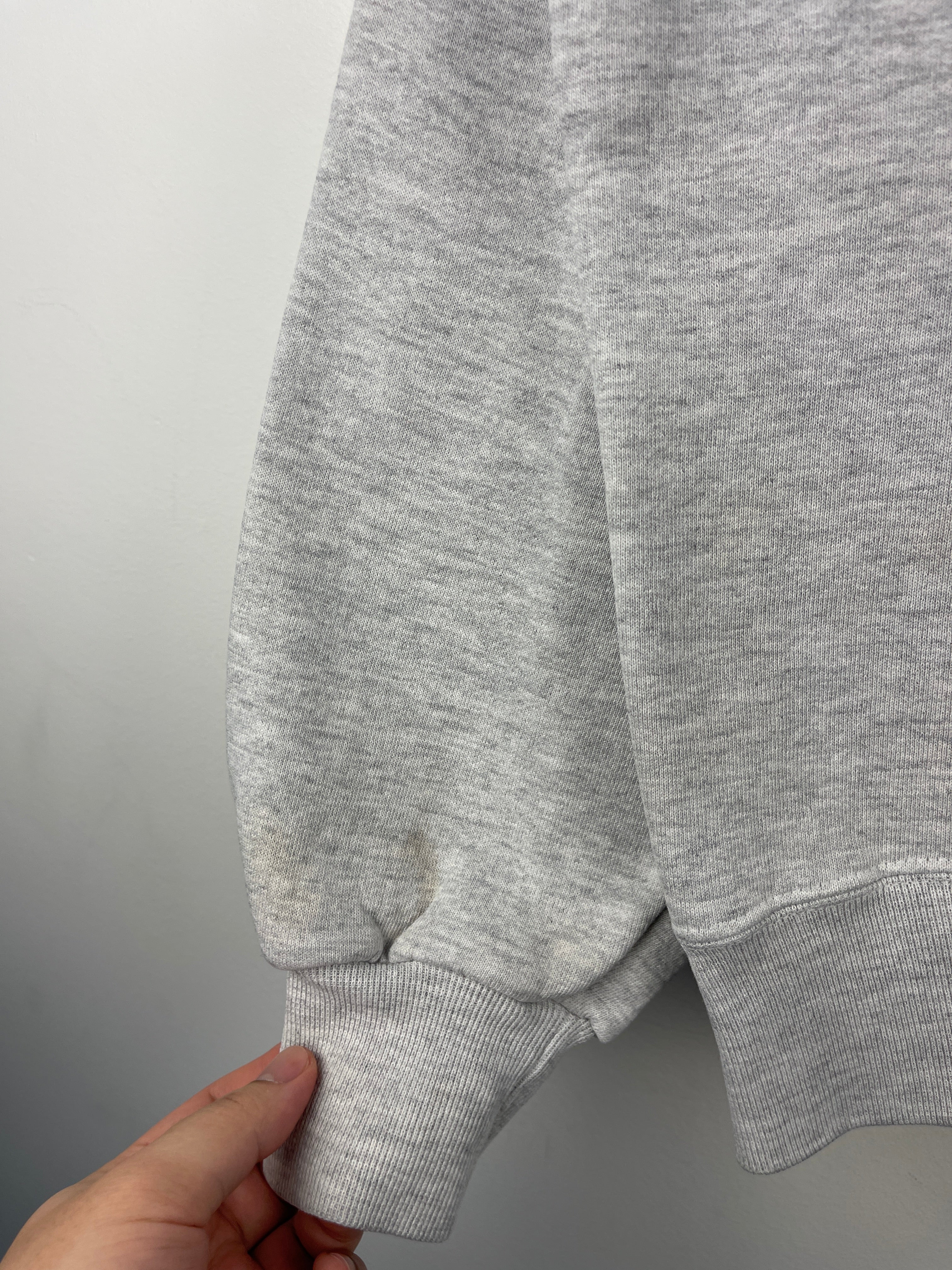 Vintage 90s Russell Athletic Blue Jay Iron Club Gym Grey Crewneck - Image 5
