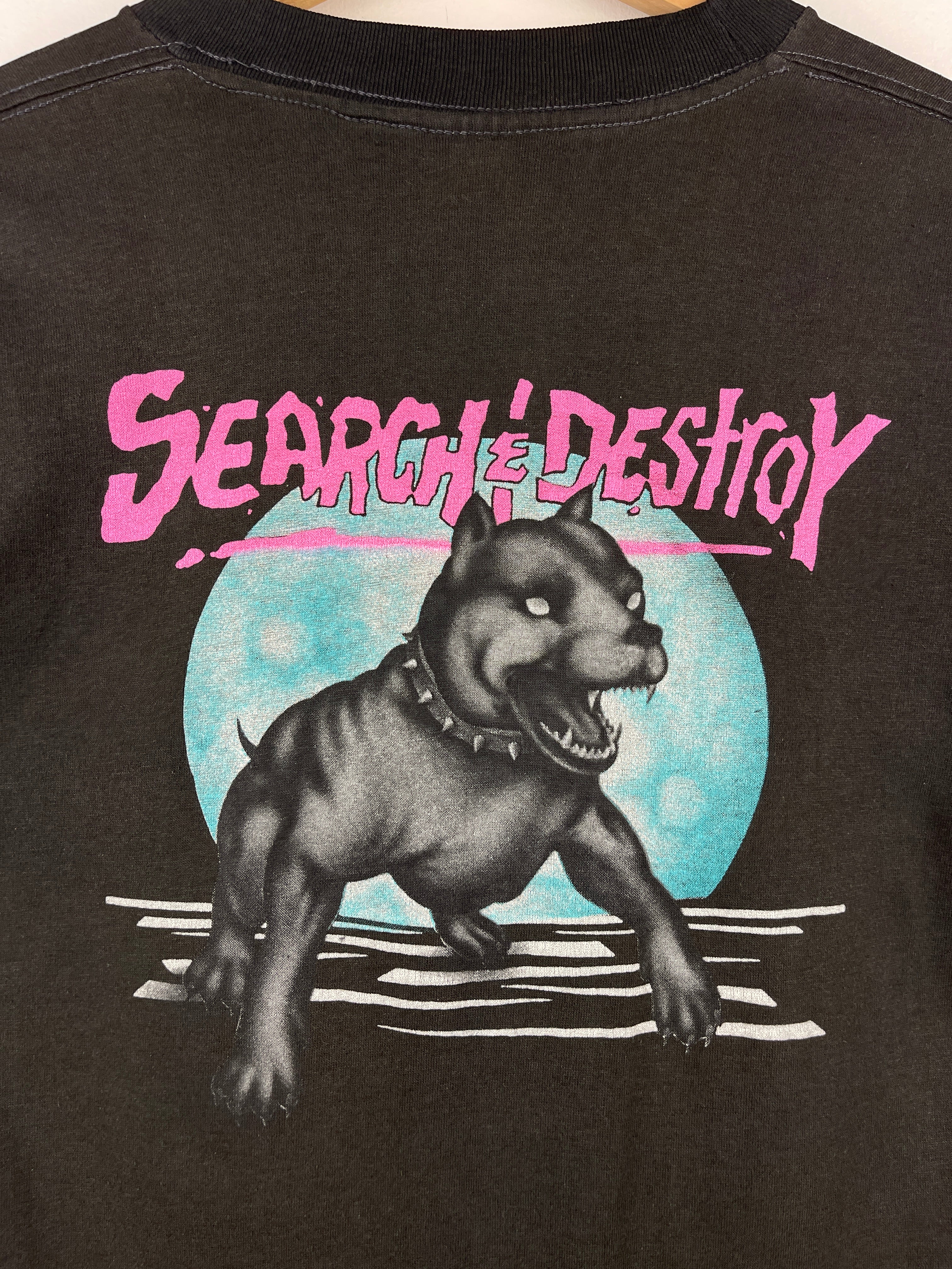 Vintage 90s Unleashed Hawaii Dog Search & Destroy Black Long Sleeve - Image 4