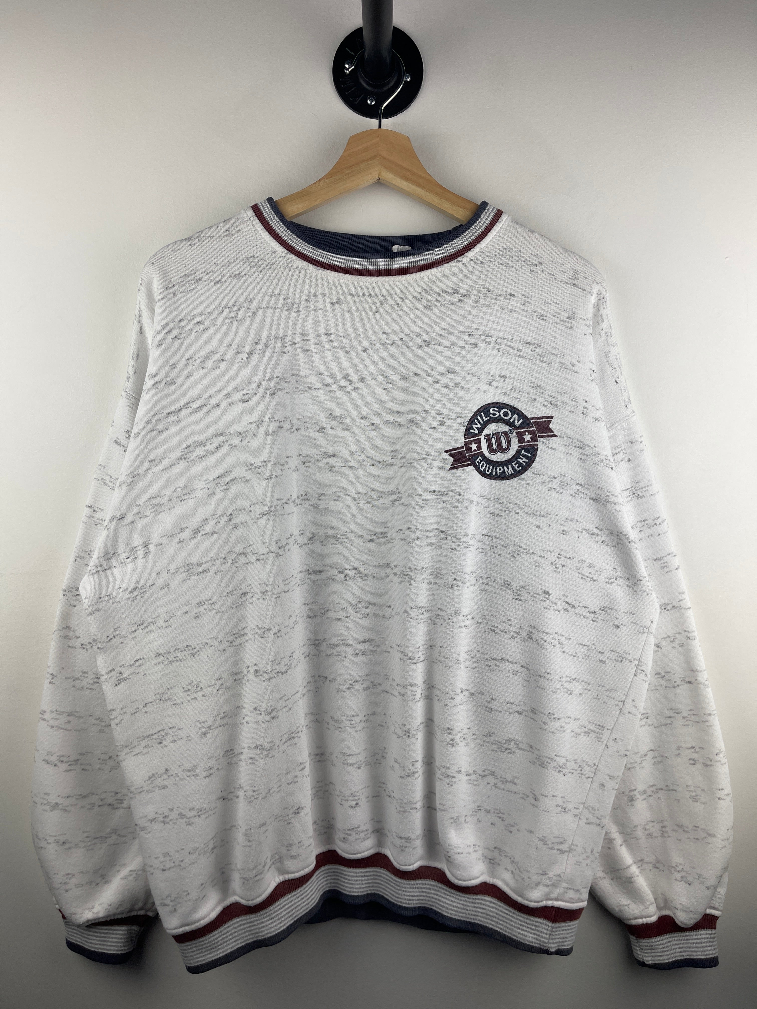 Vintage 90s Wilson Equipment Heather Grey Crewneck