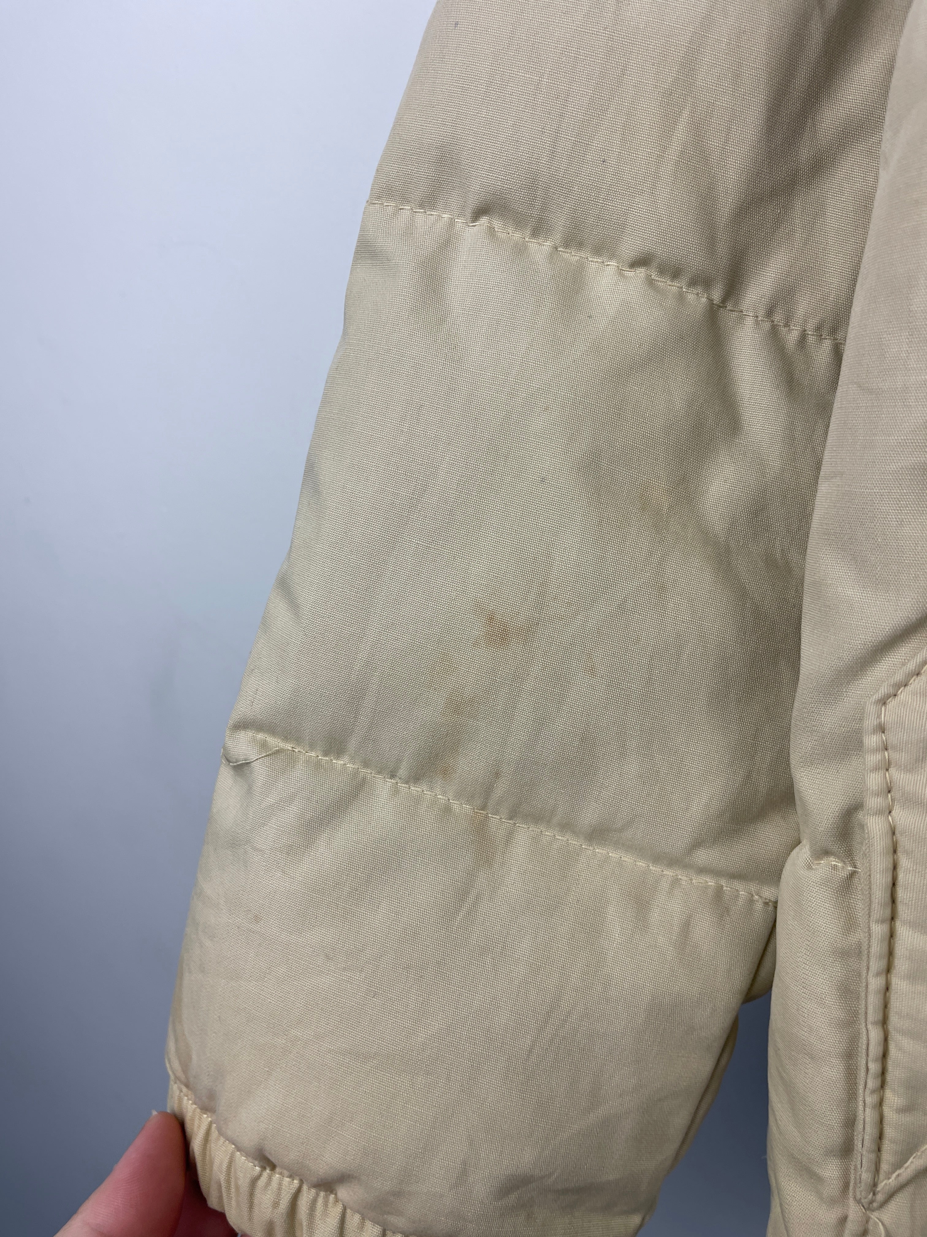 Vintage 90s World Wide Sportswear Down Filled Beige Puffer Jacket - Image 3