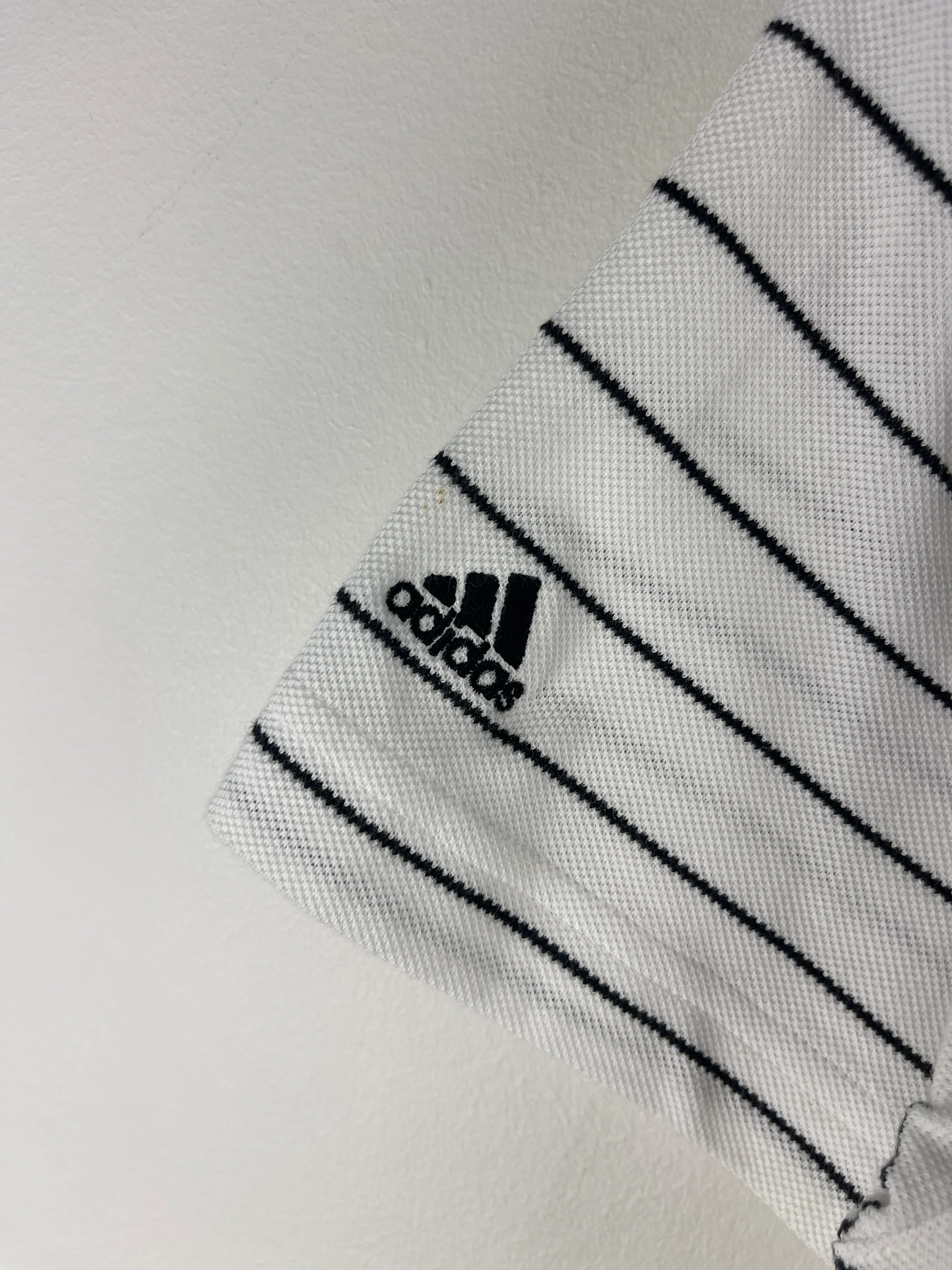Vintage Adidas White Striped Women’s Polo Shirt - Image 3