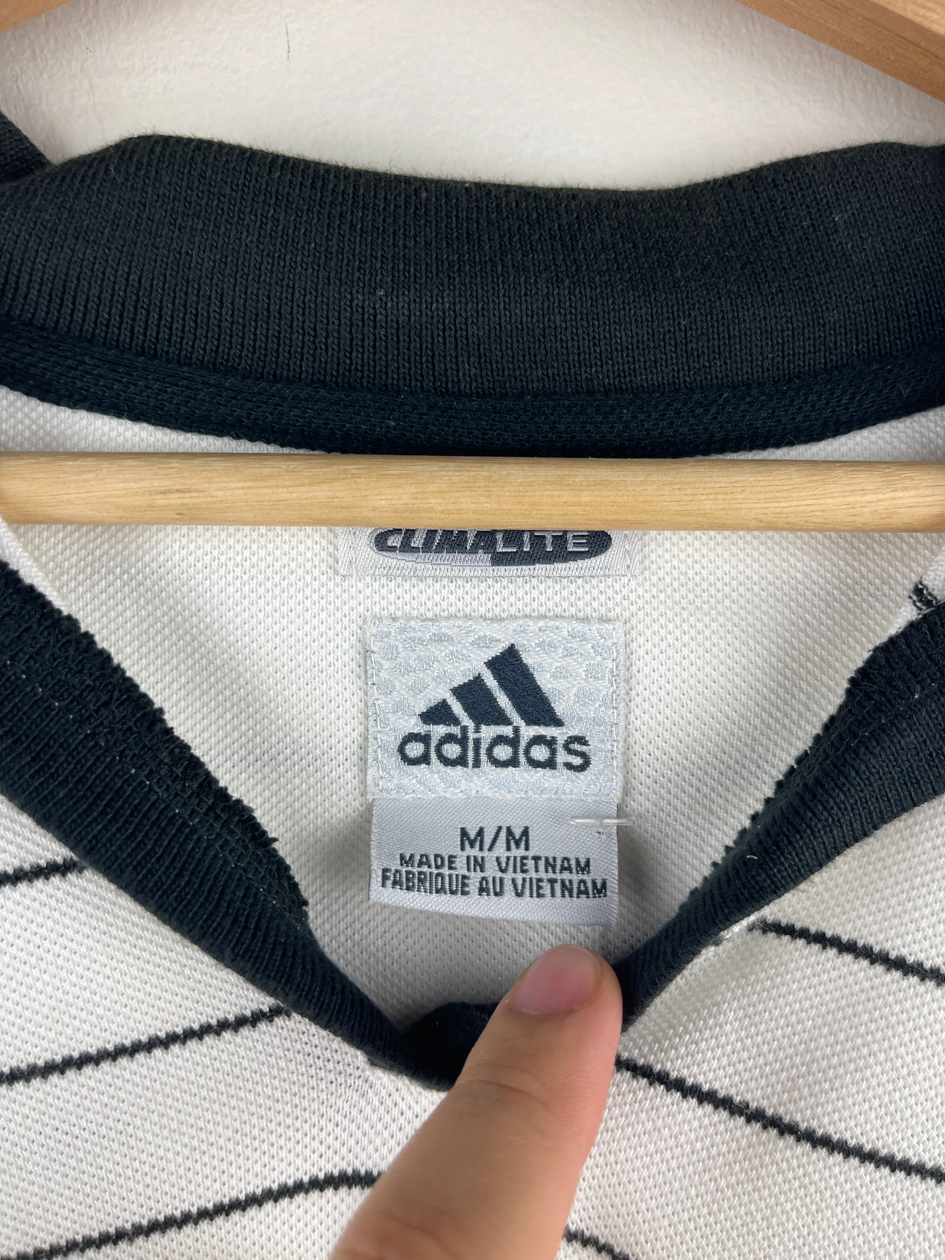 Vintage Adidas White Striped Women’s Polo Shirt - Image 6