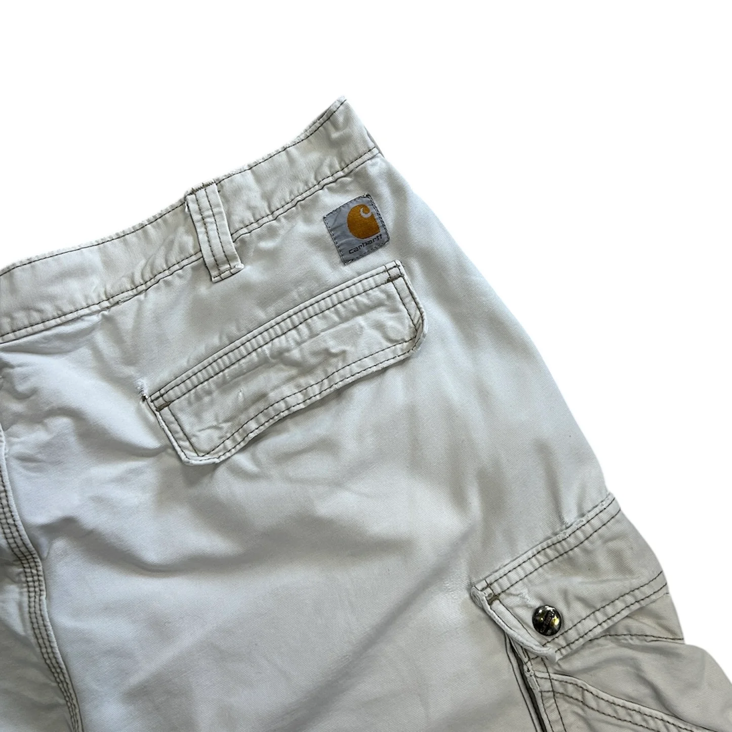 Vintage Carhartt Cream Cargo Work Shorts - Image 3