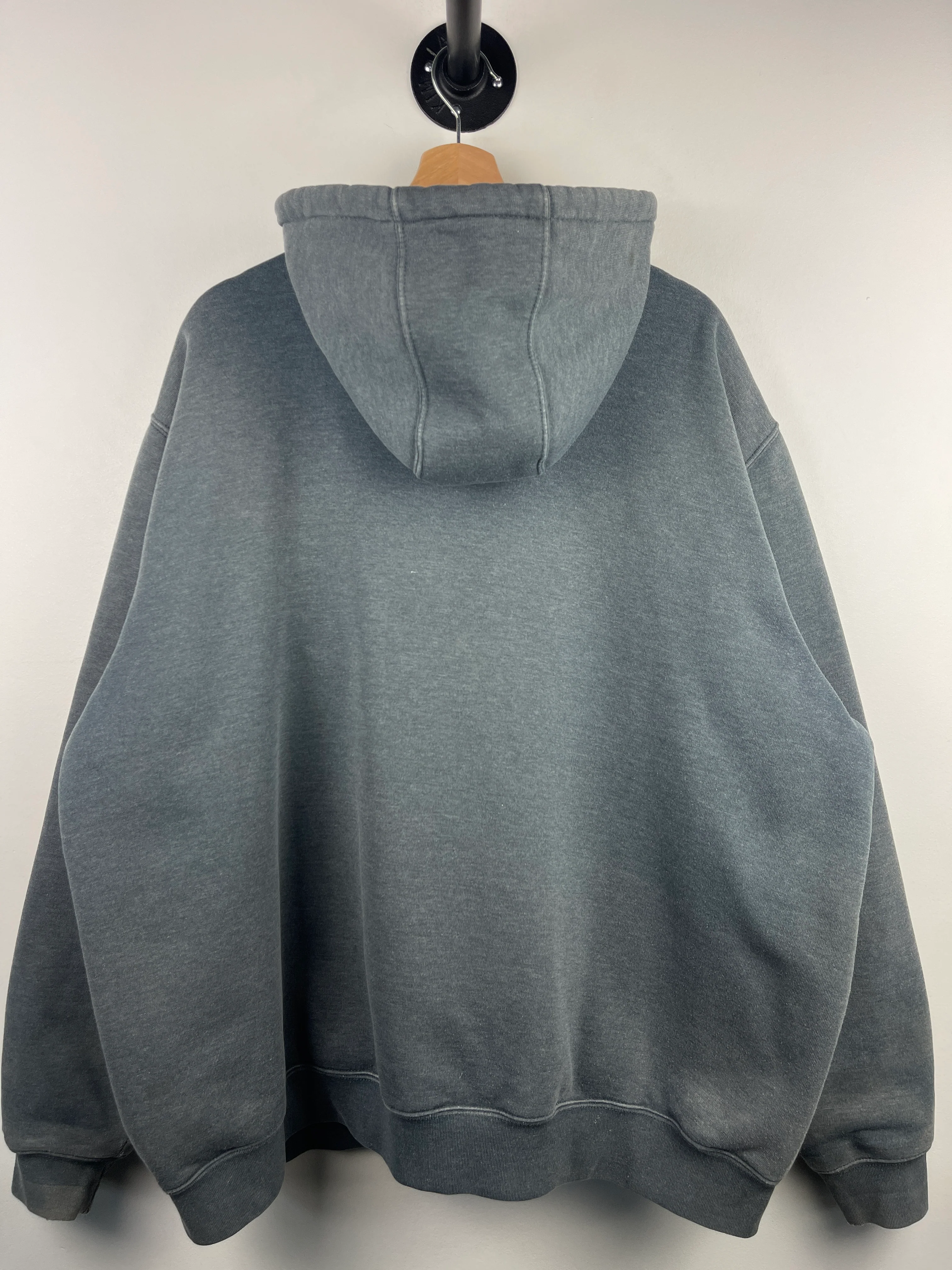 Vintage Carhartt Patch Insulated Faded Grey Zip Up Hoodie - Image 2
