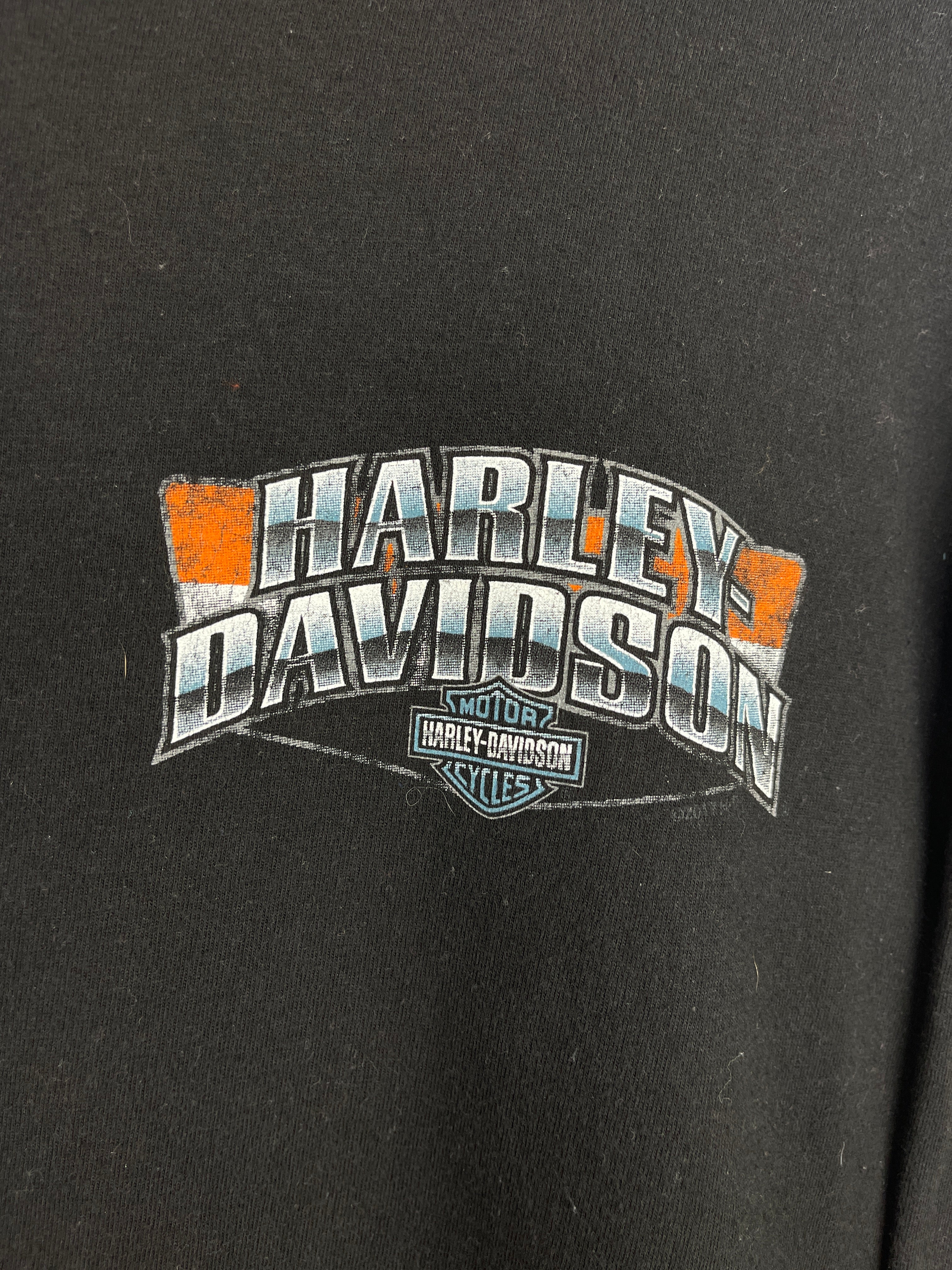Vintage Harley Davidson Xenia Ohio Black Long Sleeve - Image 3