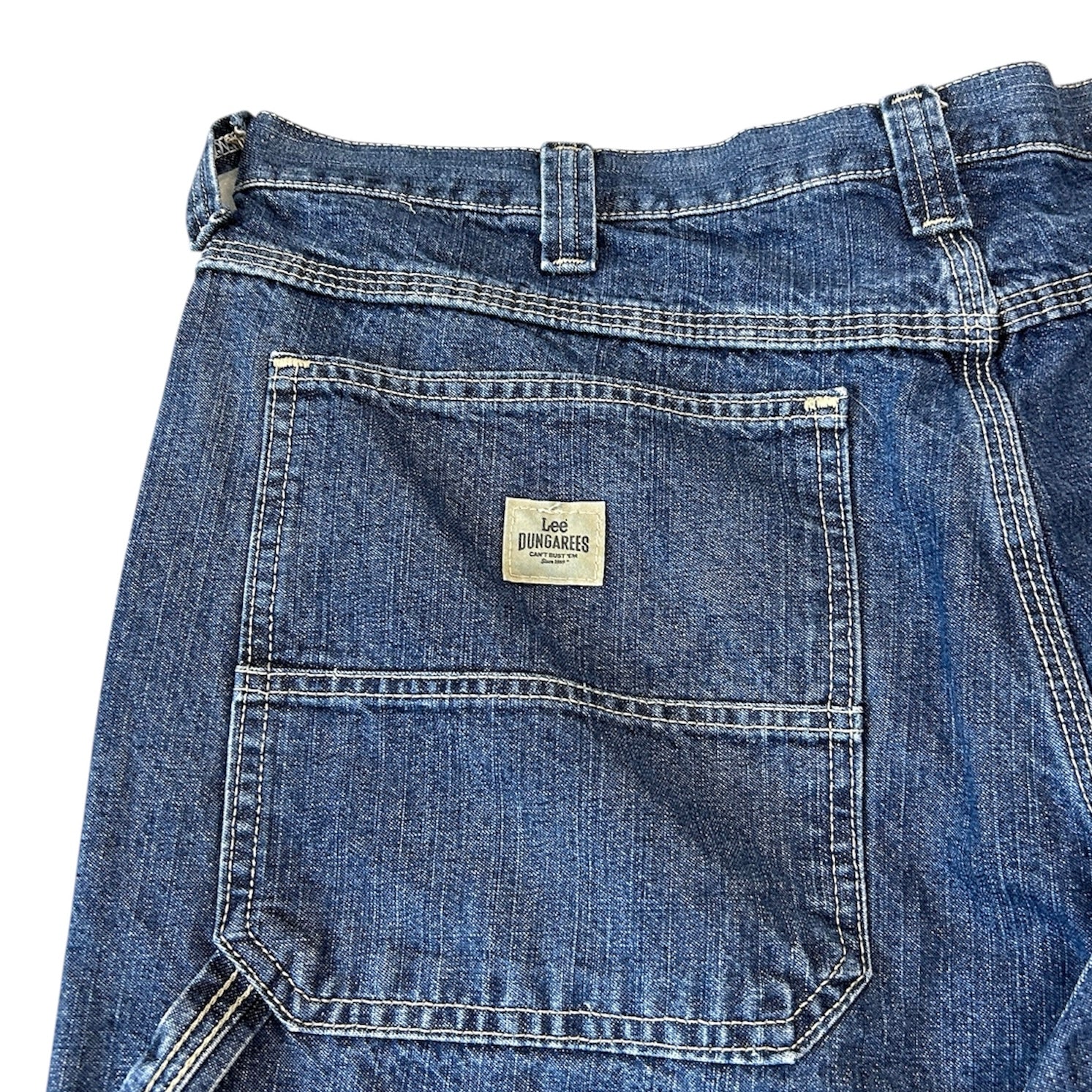Vintage Lee Blue Denim Carpenter Shorts - Image 3