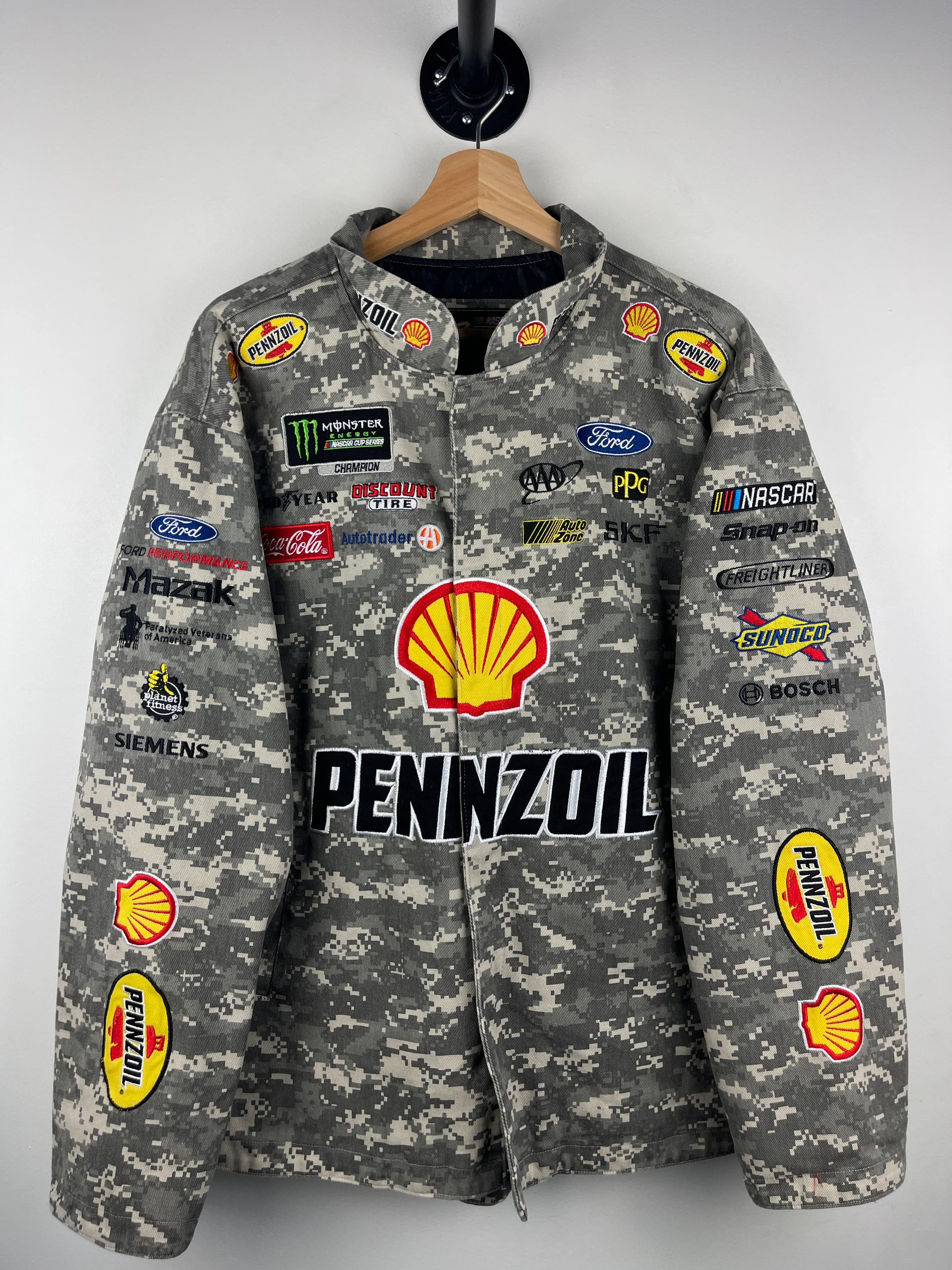 Vintage Nascar Chase Pennzoil Digital Camo Racing Jacket