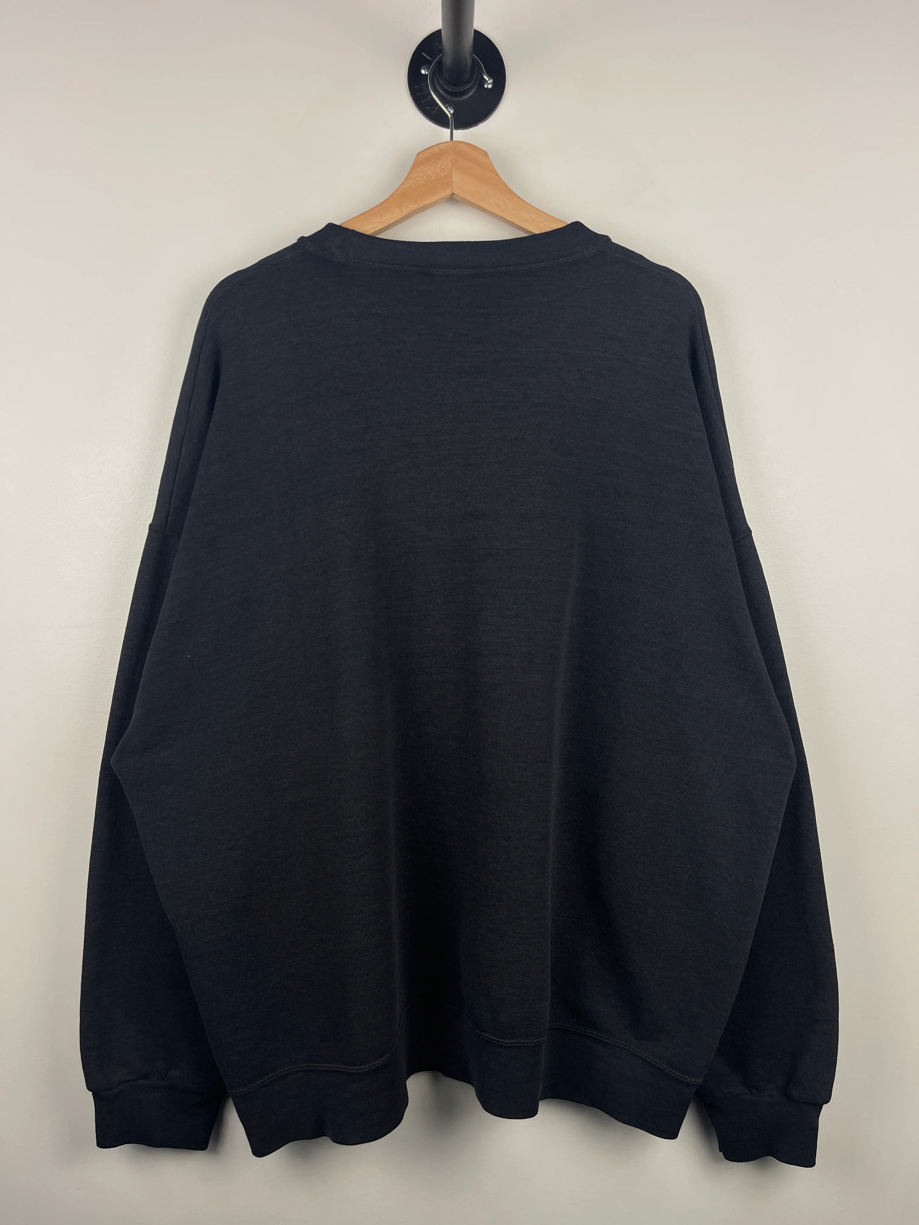 Vintage NFL Pittsburgh Steelers Embroidered Black Crewneck - Image 2