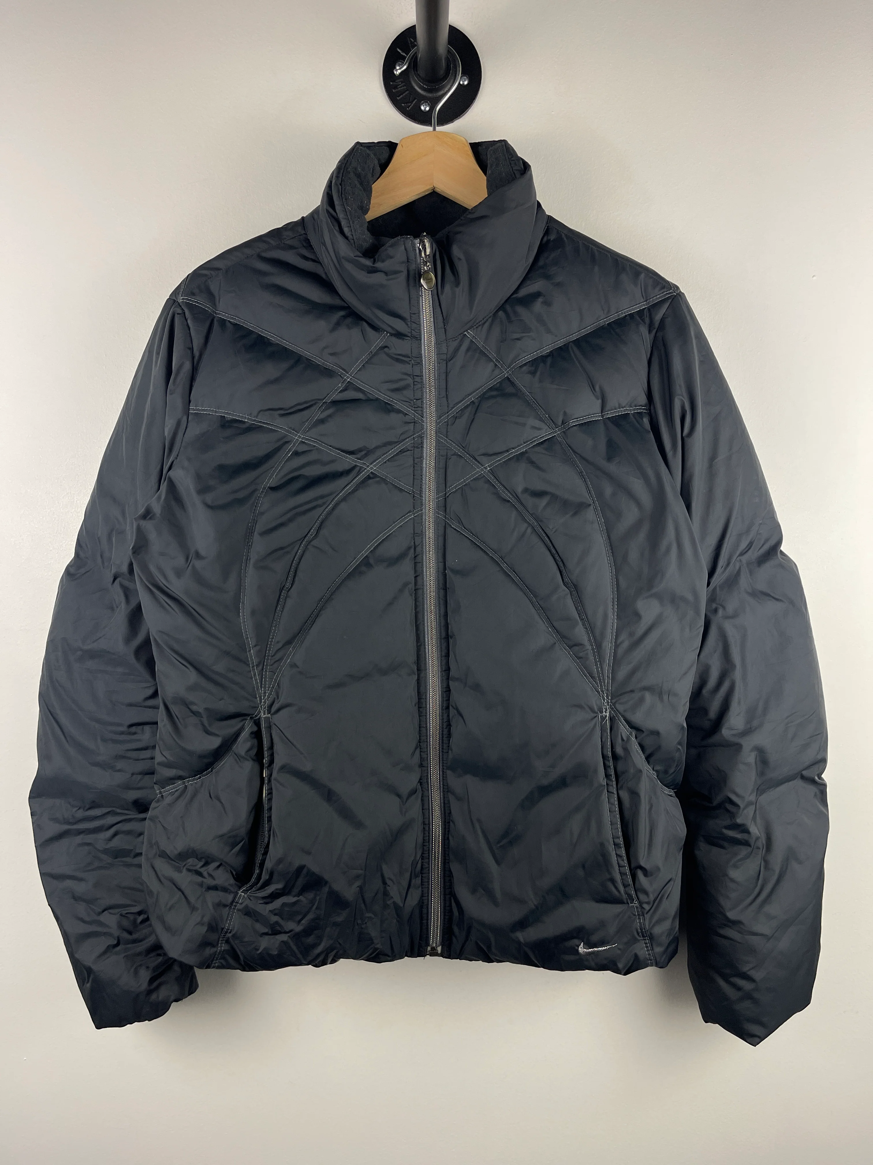 Vintage Nike Mini Swoosh Charcoal Women’s Grey Puffer Jacket