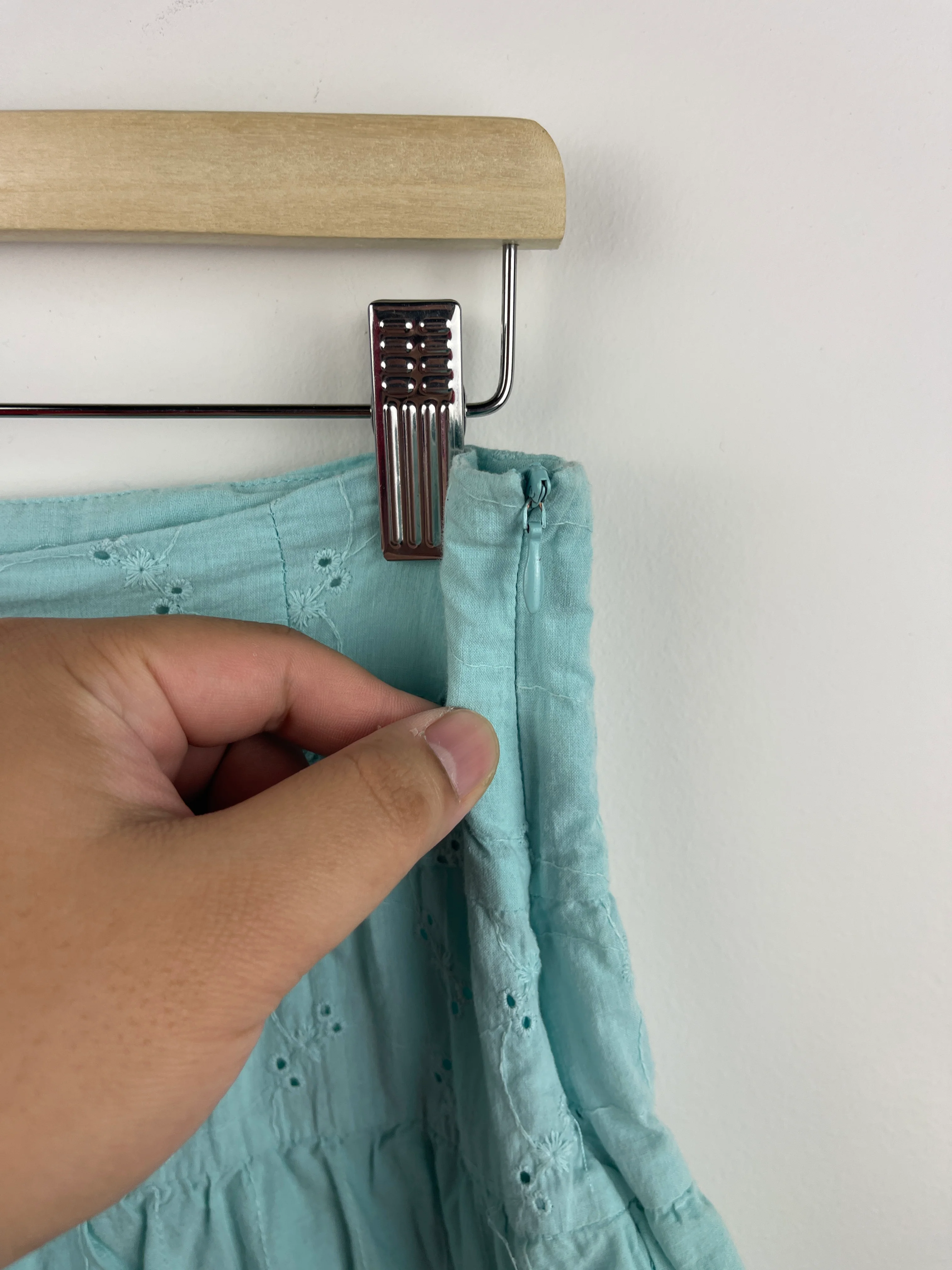 Vintage Primadonna Women's Teal Linen Mini Skirt - Image 3