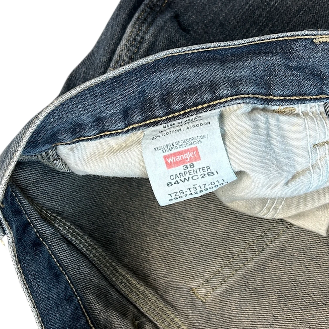 Vintage Wrangler Carpenter Dark Wash Blue Denim Shorts - Image 5